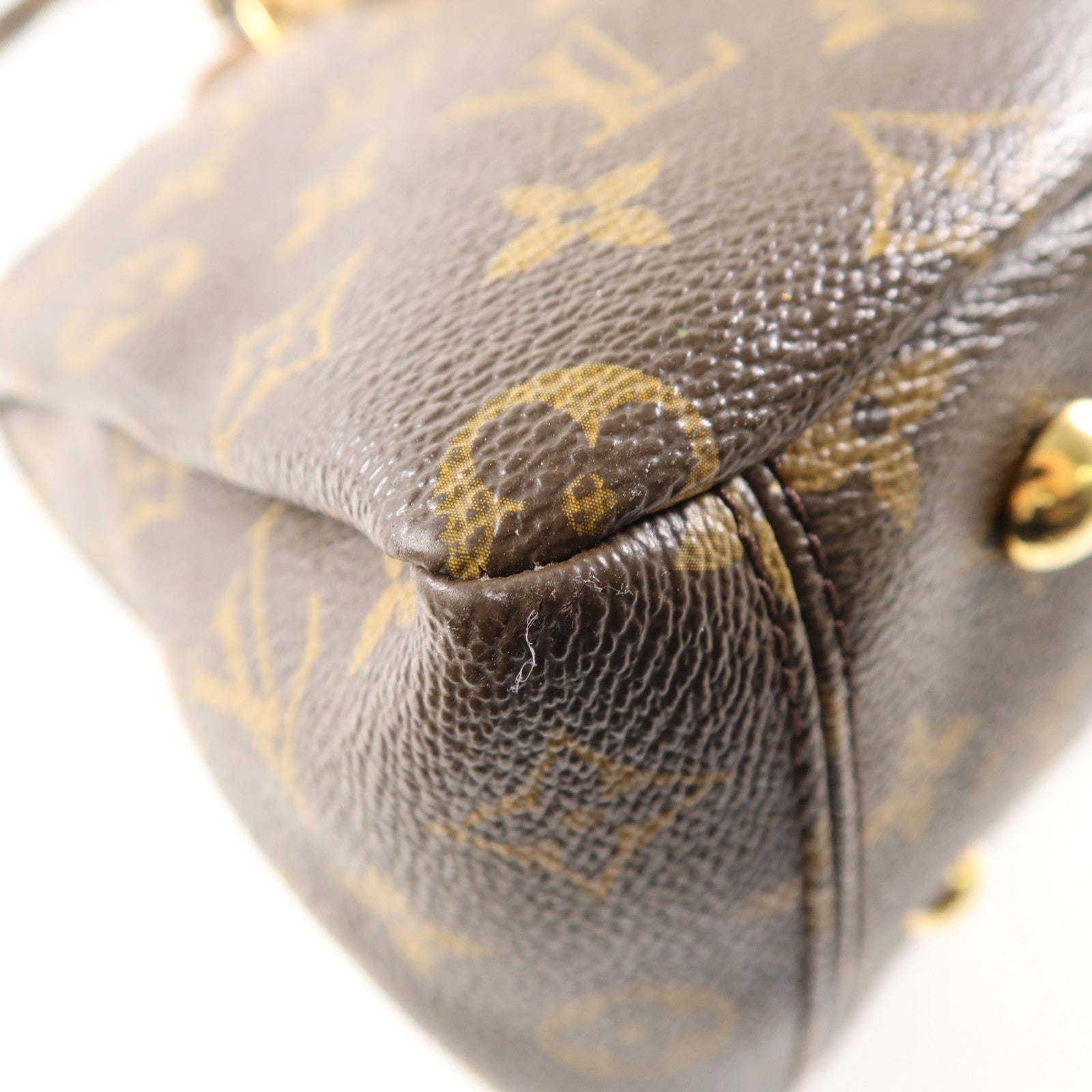 LOUIS VUITTON Monogram Pallas金扣手挽肩背兩用袋棕色/紅色