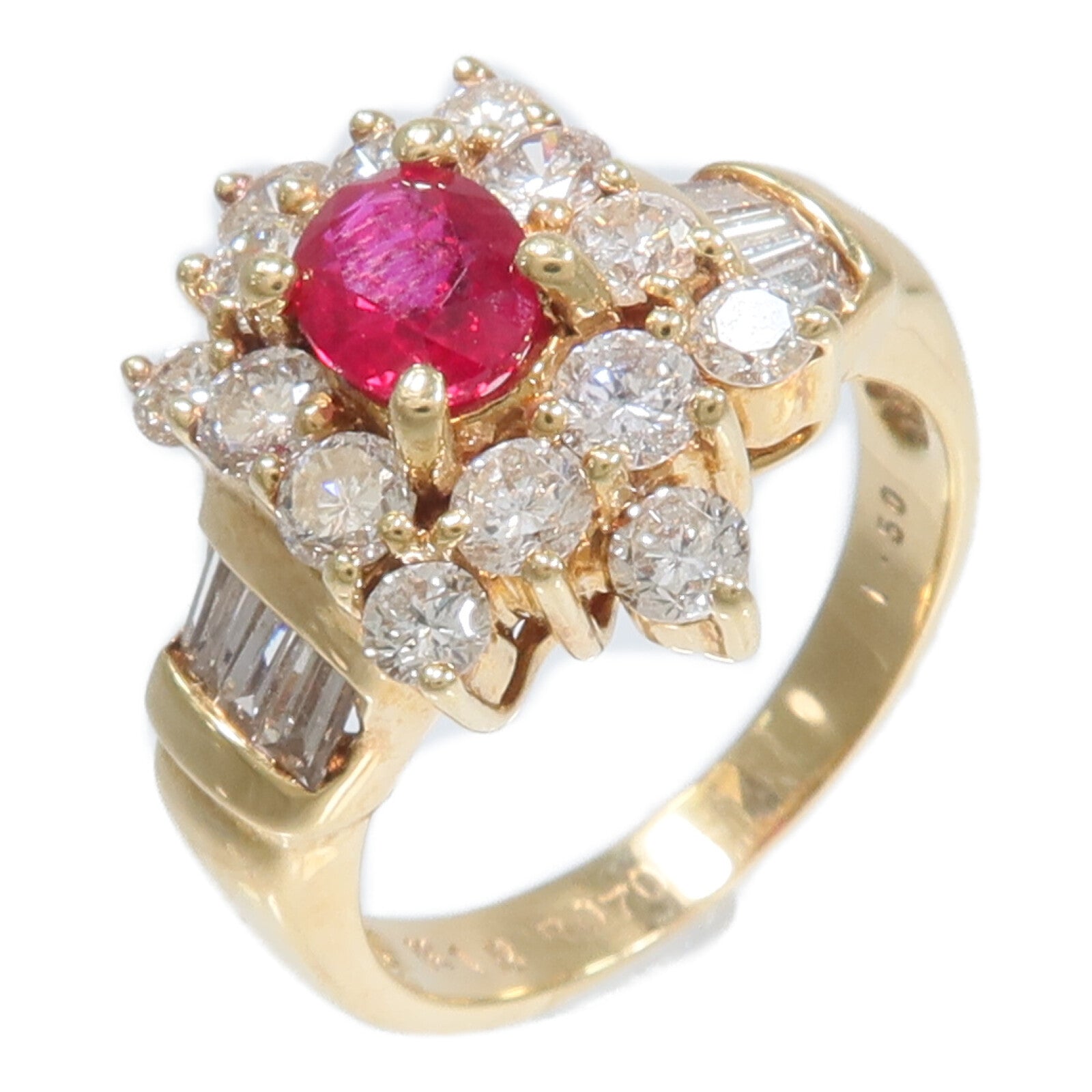 JEWELRY 18K黃金Ruby Diamond Ring紅寶石/鑽石戒指