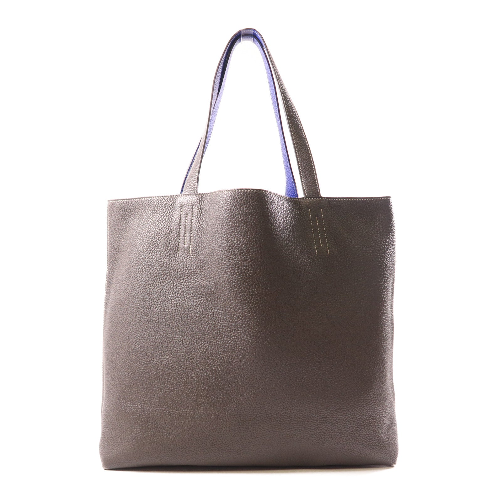 HERMES Double Sens Shoulder Tote Bag Taurillon Clemence Leather