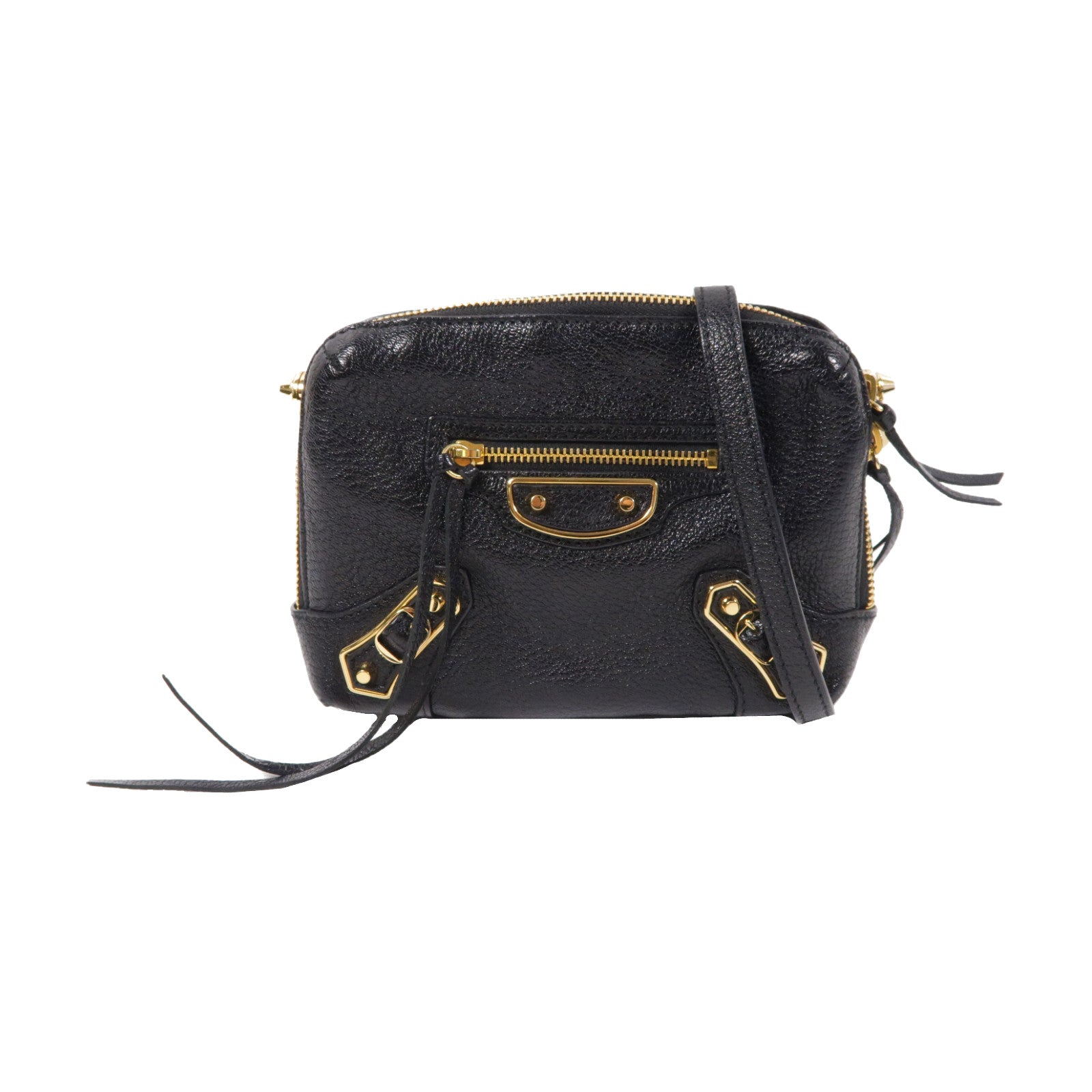 BALENCIAGA 【激減優惠】牛皮皮革Reporter金扣肩背袋黑色