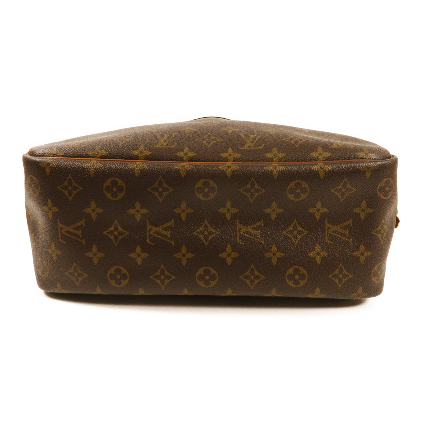 LOUIS VUITTON Monogram Deauville金扣手挽袋棕色