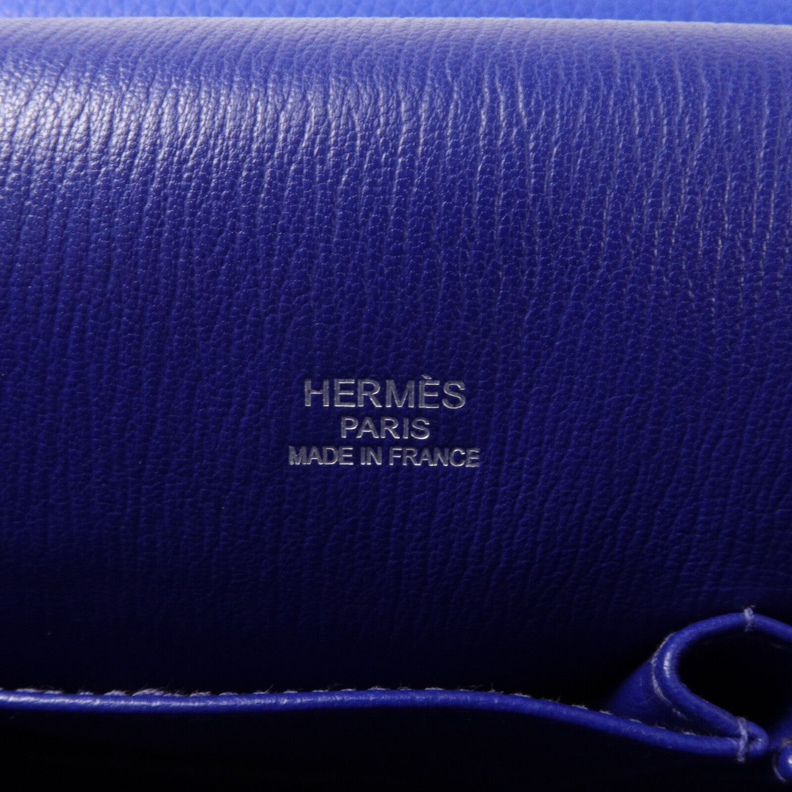 HERMES Clemence皮革Jypsiere 34肩背袋Bleu Electrique
