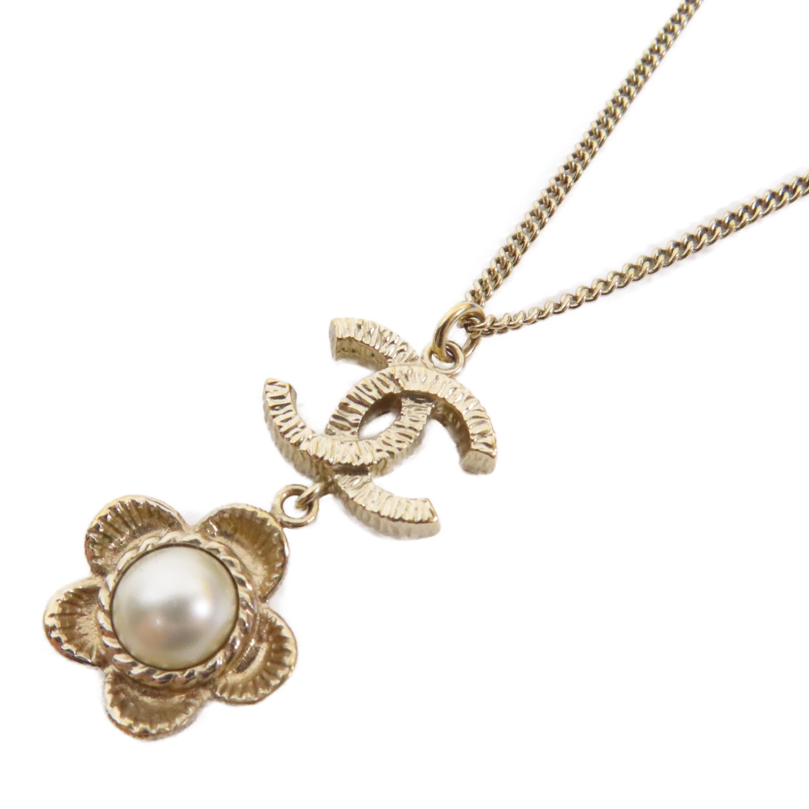 CHANEL 金屬/PVC Necklace項鍊金色