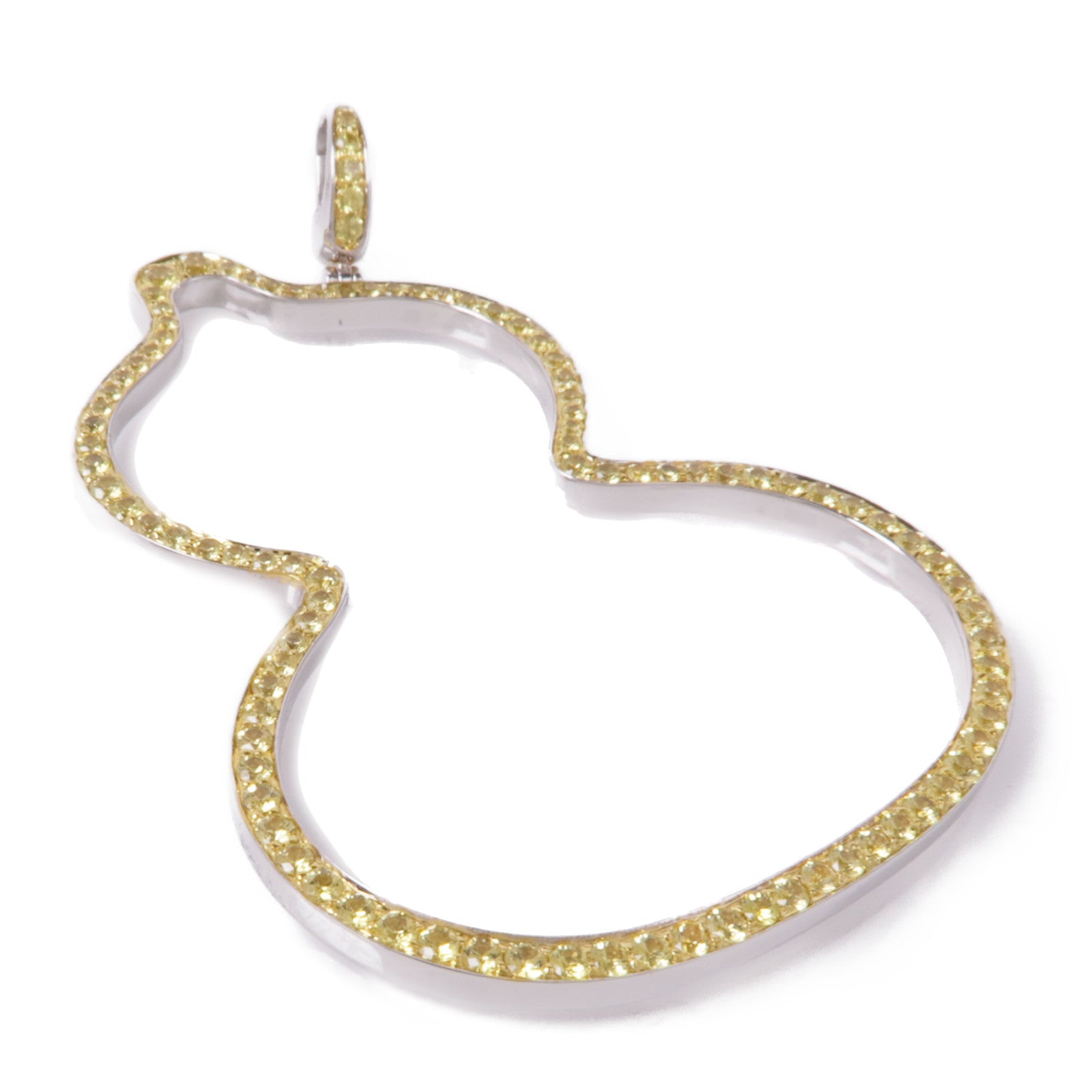 JEWELRY 18K白金Qeelin Pendant Top黃色藍寶石吊墜