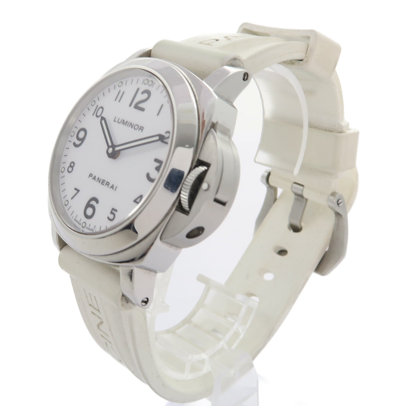 PANERAI Luminor不鏽鋼/橡膠帶手錶手動機芯白色