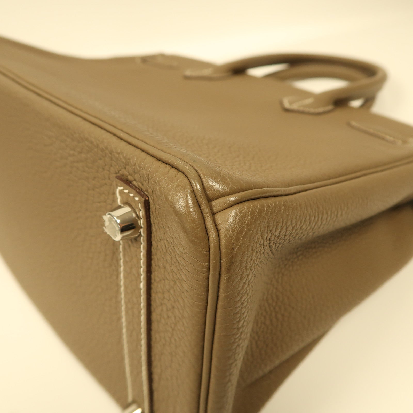 HERMES Togo皮革Birkin 30銀扣手挽袋大象灰色