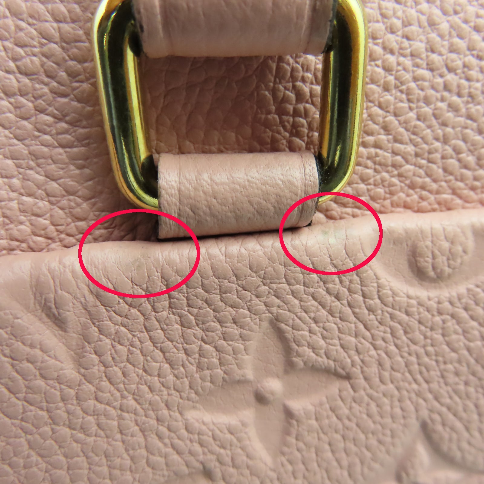 LOUIS VUITTON Monogram Empreinte Speedy Bandouliere 25金扣手挽肩背兩用袋粉紅色