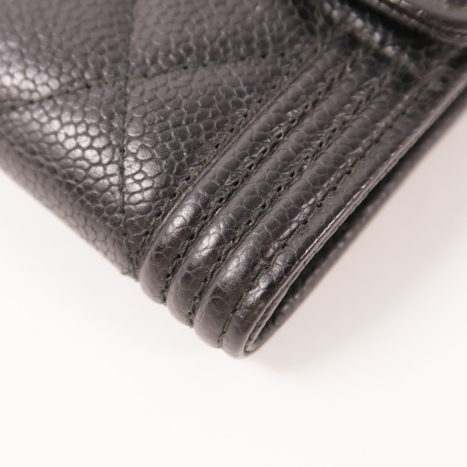 CHANEL 牛皮皮革Zipper Wallet金扣長錢包