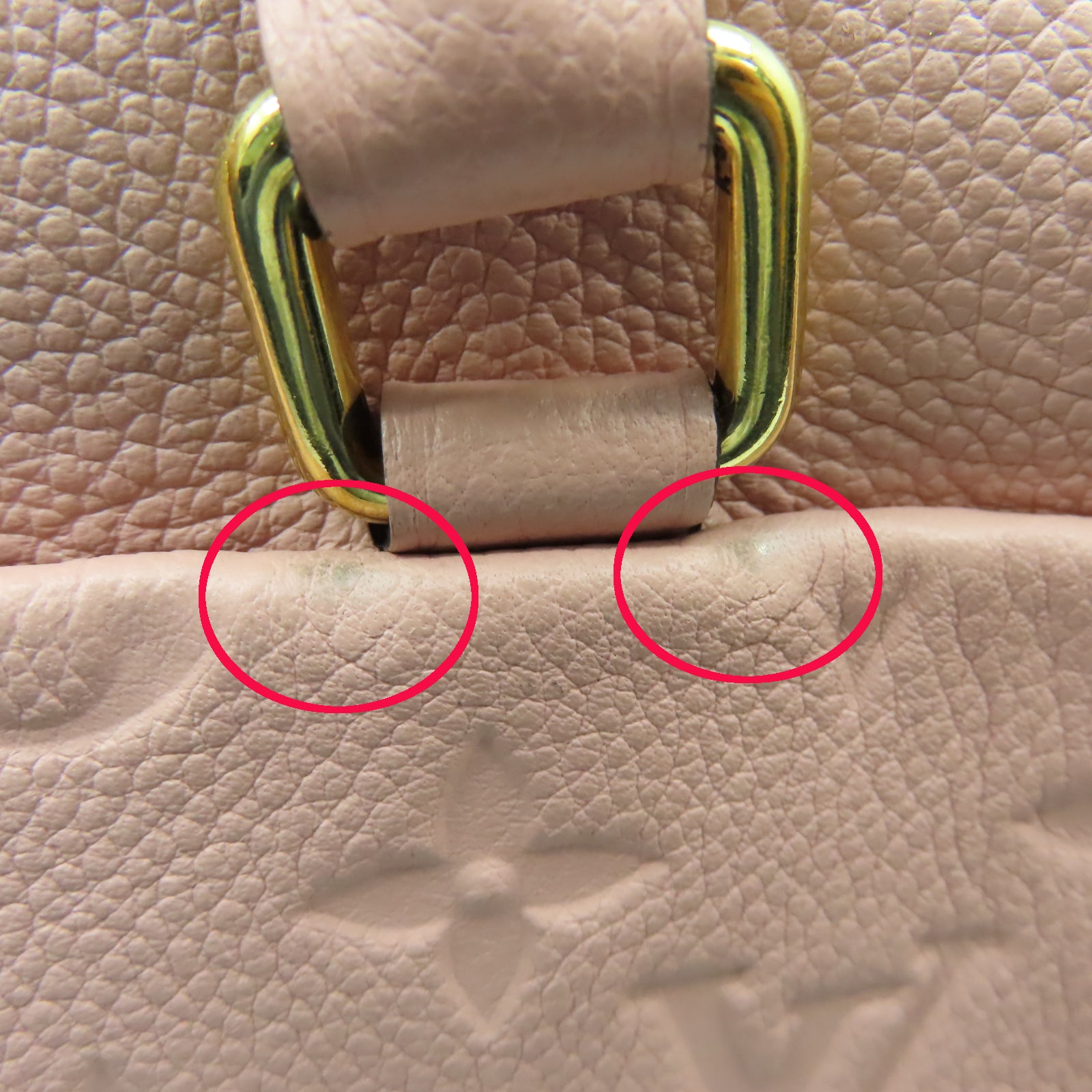 LOUIS VUITTON Monogram Empreinte Speedy Bandouliere 25金扣手挽肩背兩用袋粉紅色