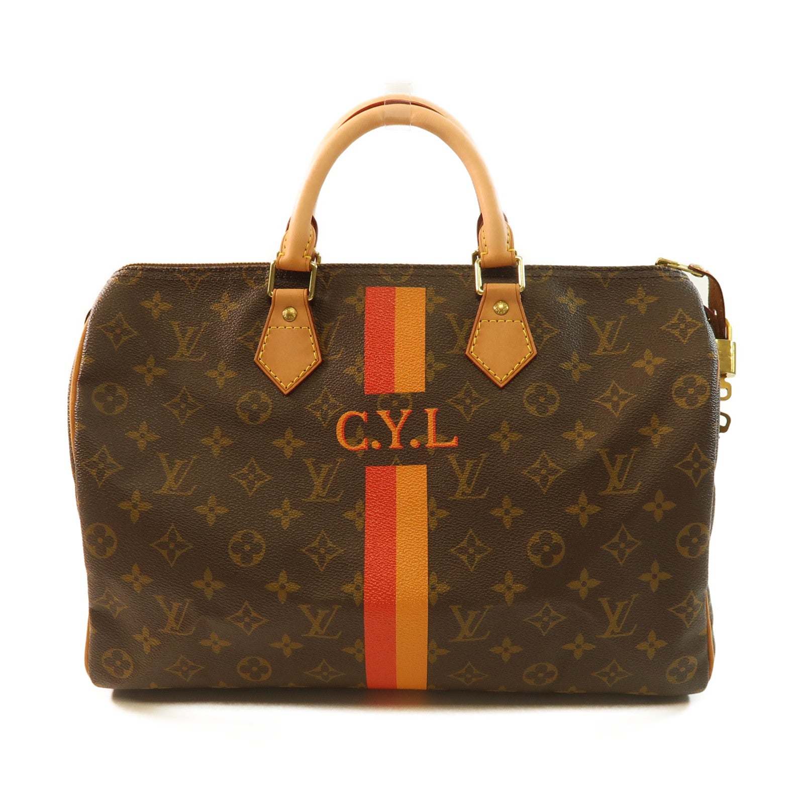 LOUIS VUITTON Monogram Speedy 35金扣手挽袋啡色
