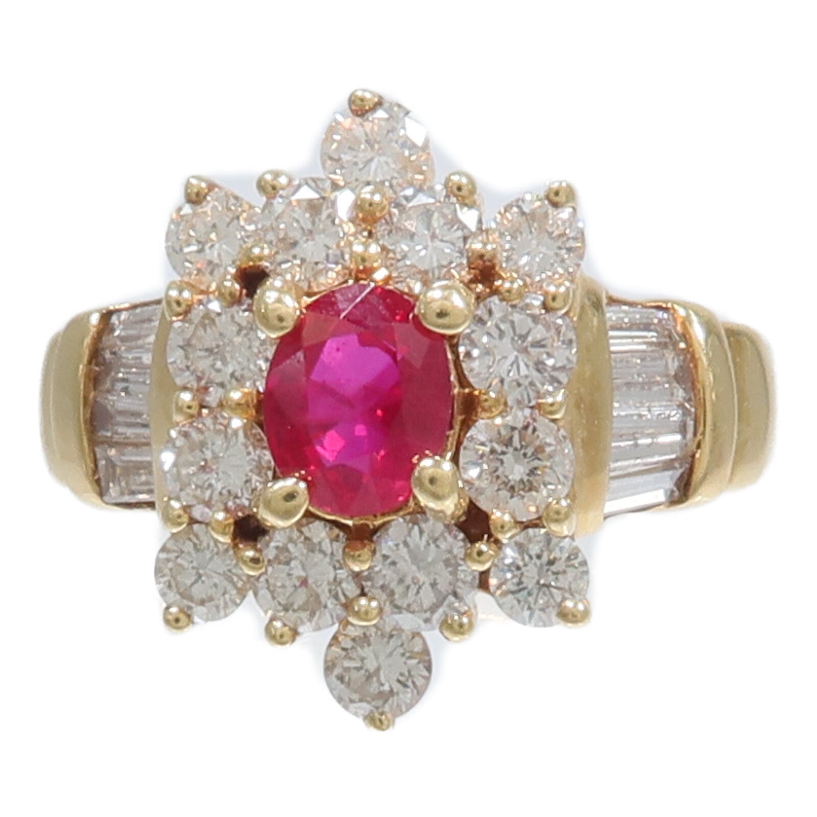 JEWELRY 18K黃金Ruby Diamond Ring紅寶石/鑽石戒指