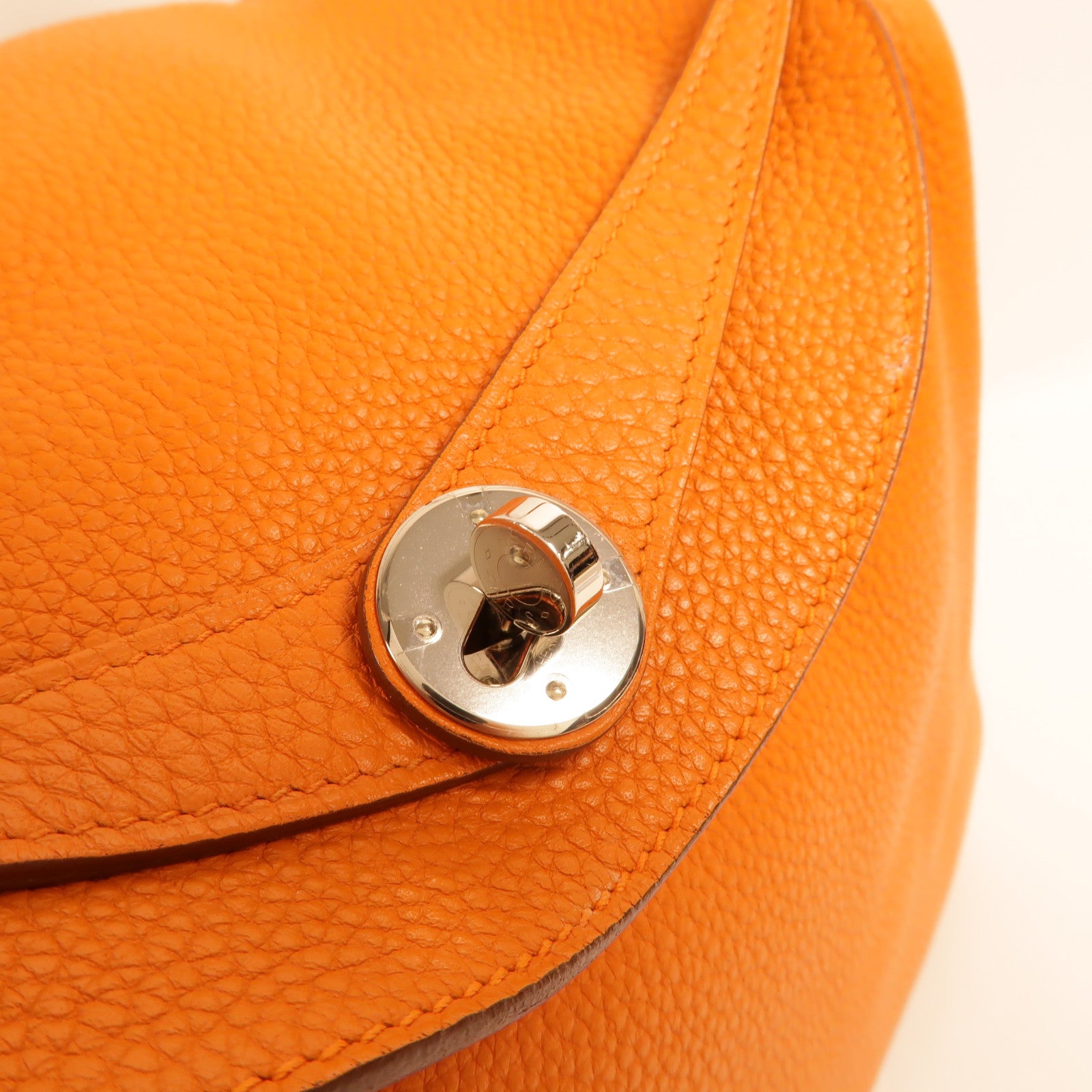 HERMES Clemence皮革Lindy 30手挽肩背兩用袋Orange