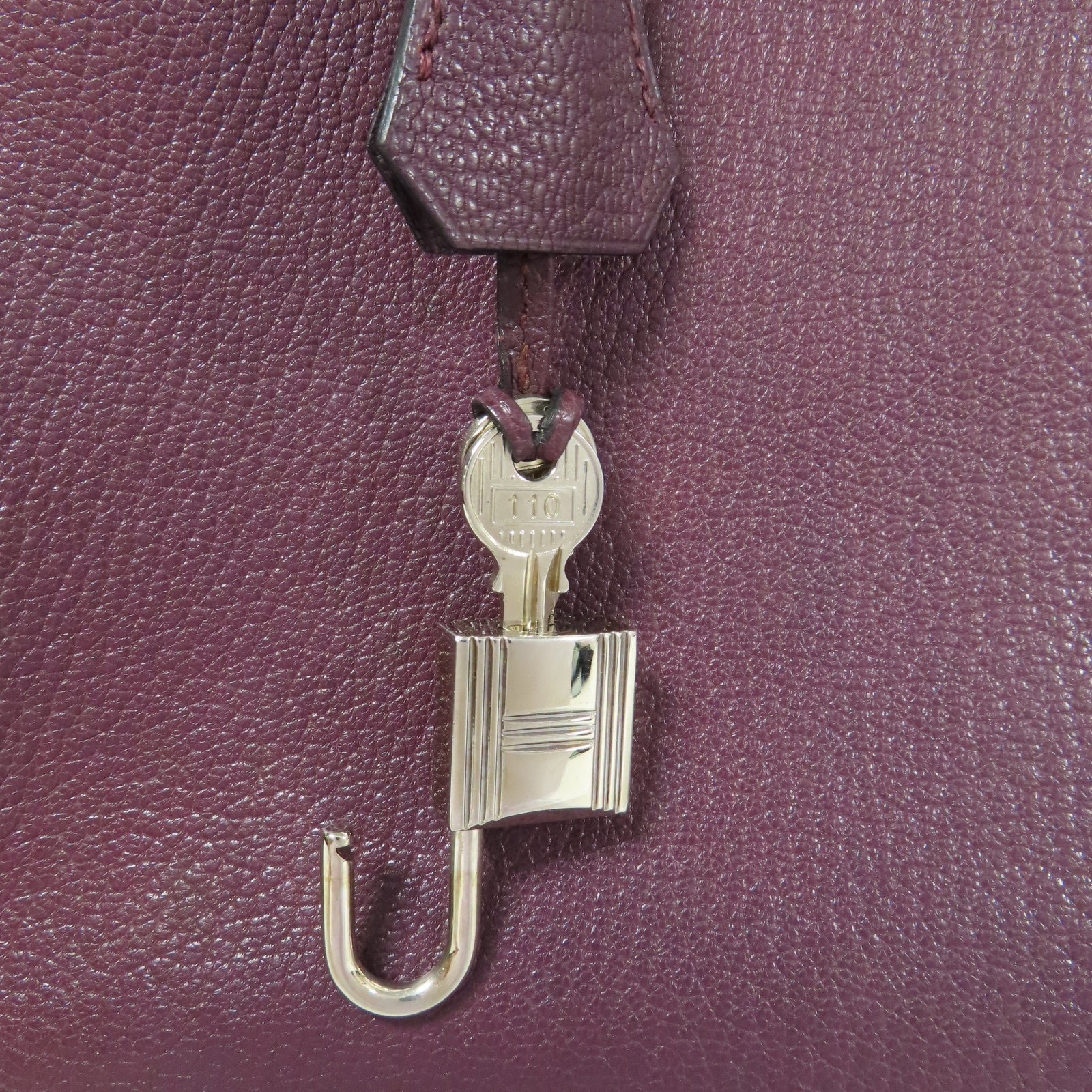 HERMES Togo皮革Kelly 35銀扣手挽肩背兩用袋Raisin