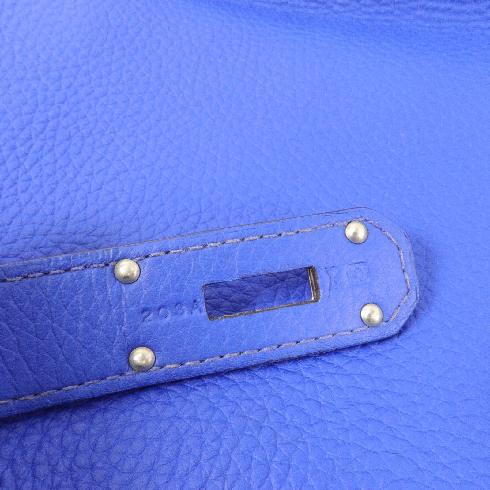 HERMES Clemence皮革Jypsiere 34肩背袋Bleu Electrique