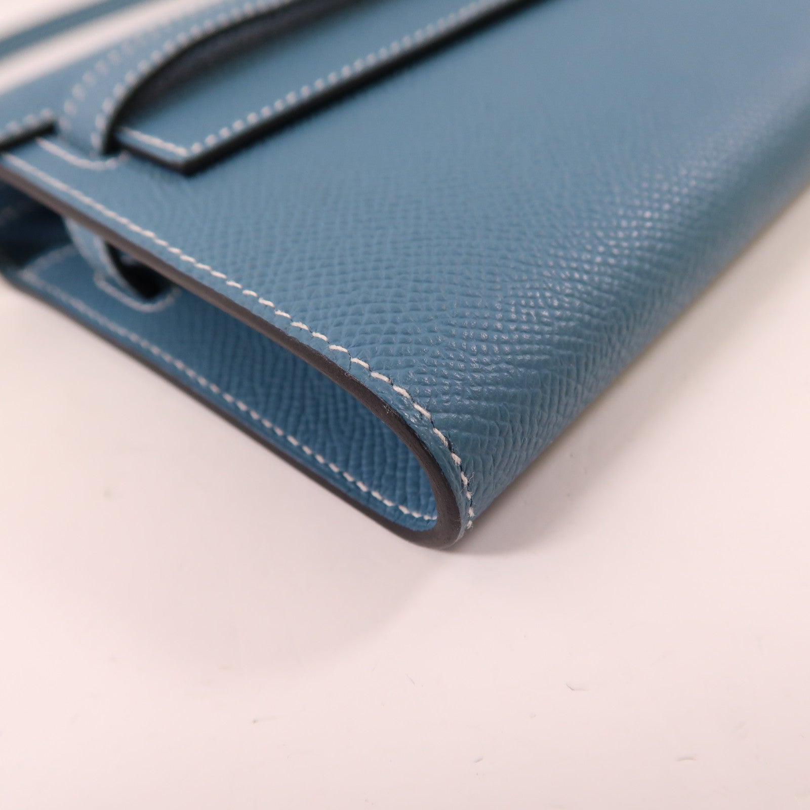HERMES Epsom皮革Kelly To Go金扣肩背袋75 Bleu Jean/牛仔藍
