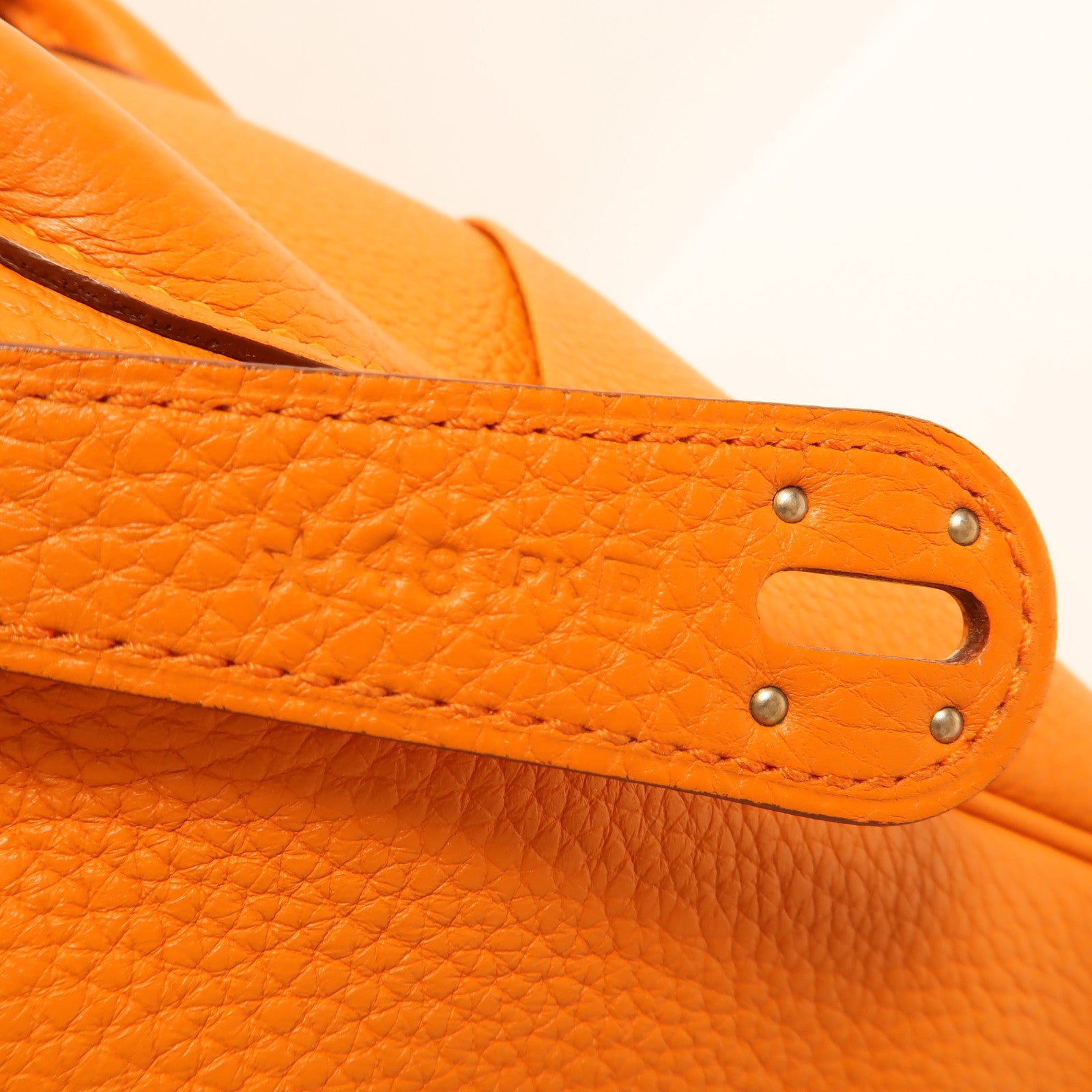 HERMES Clemence皮革Lindy 30手挽肩背兩用袋Orange