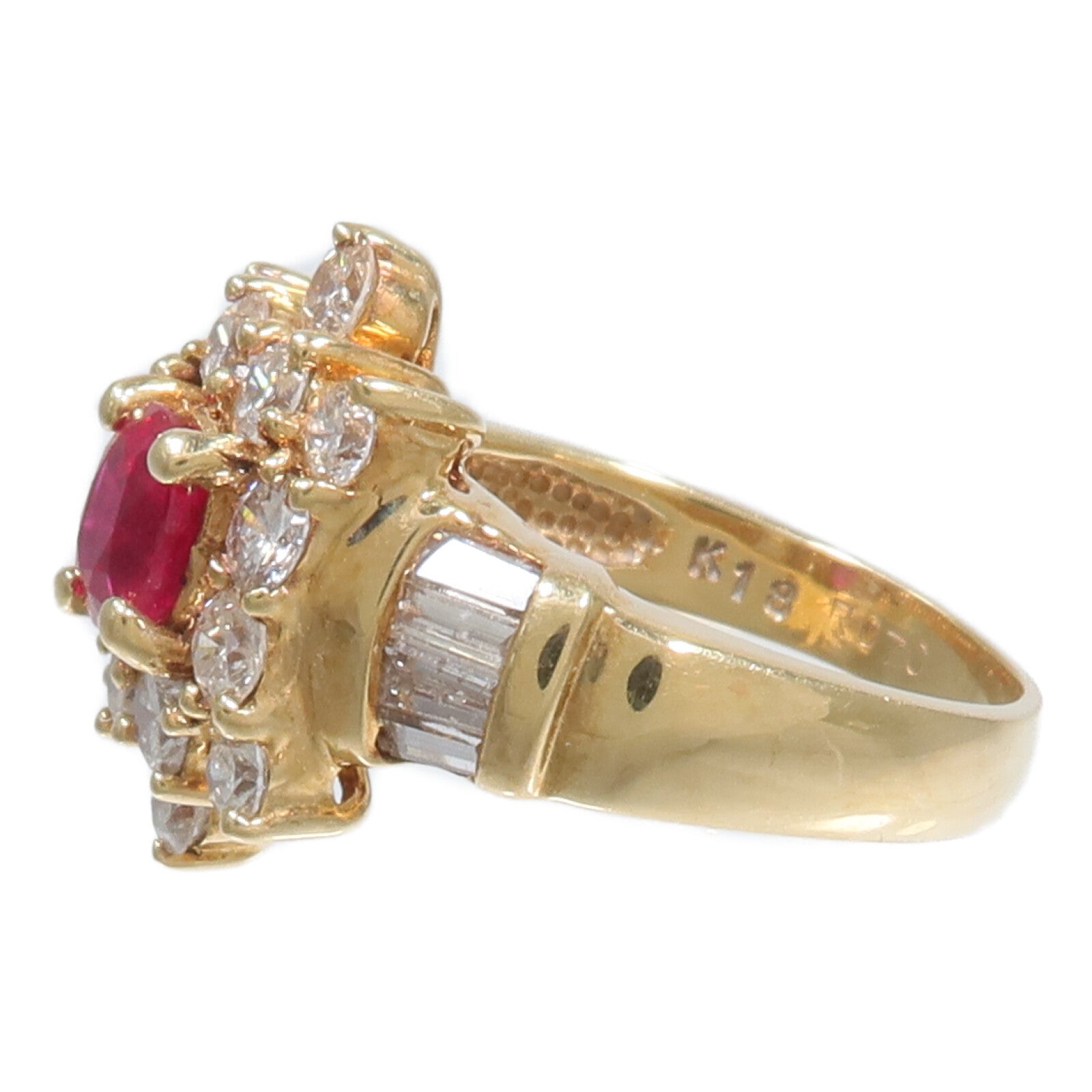 JEWELRY 18K黃金Ruby Diamond Ring紅寶石/鑽石戒指