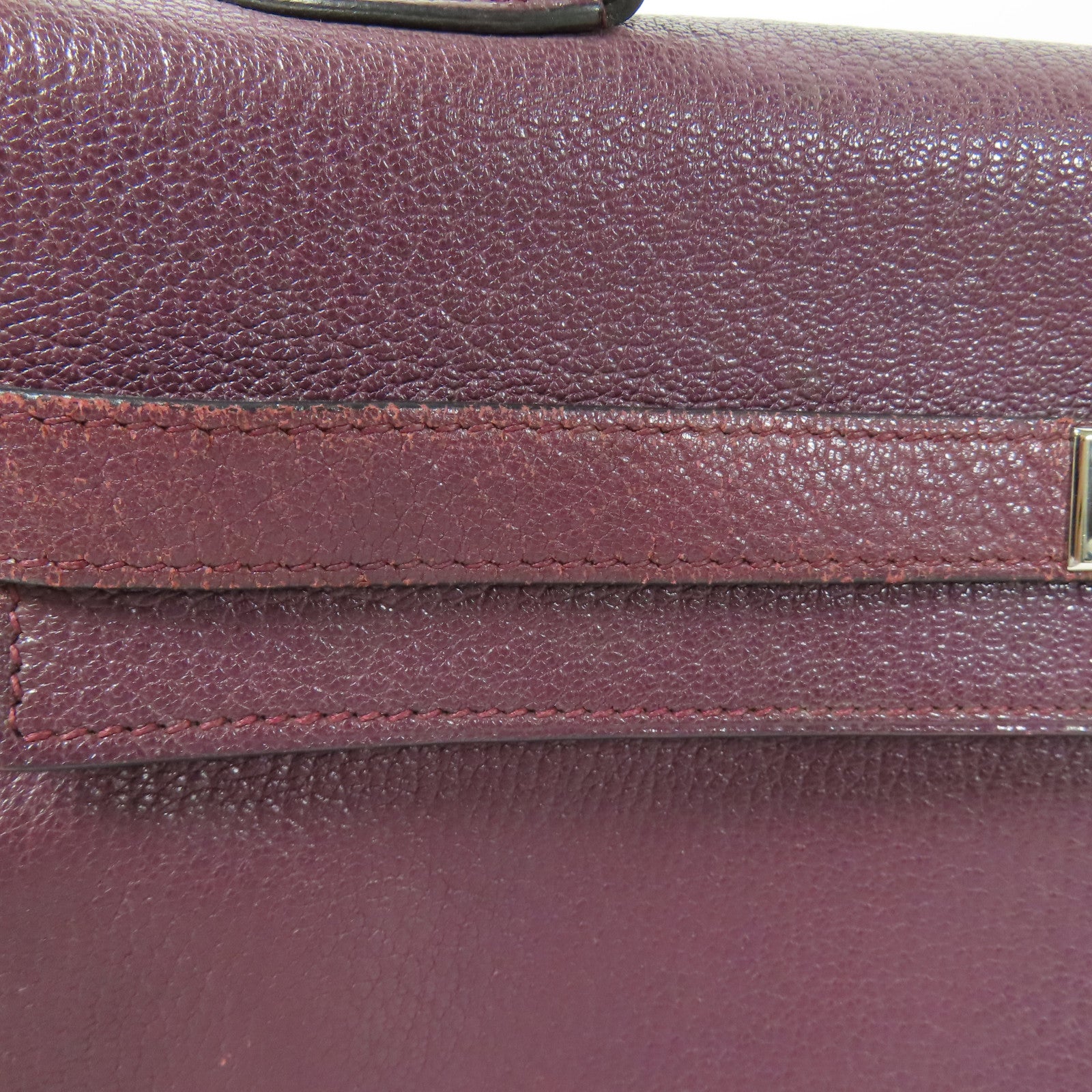 HERMES Togo皮革Kelly 35銀扣手挽肩背兩用袋Raisin