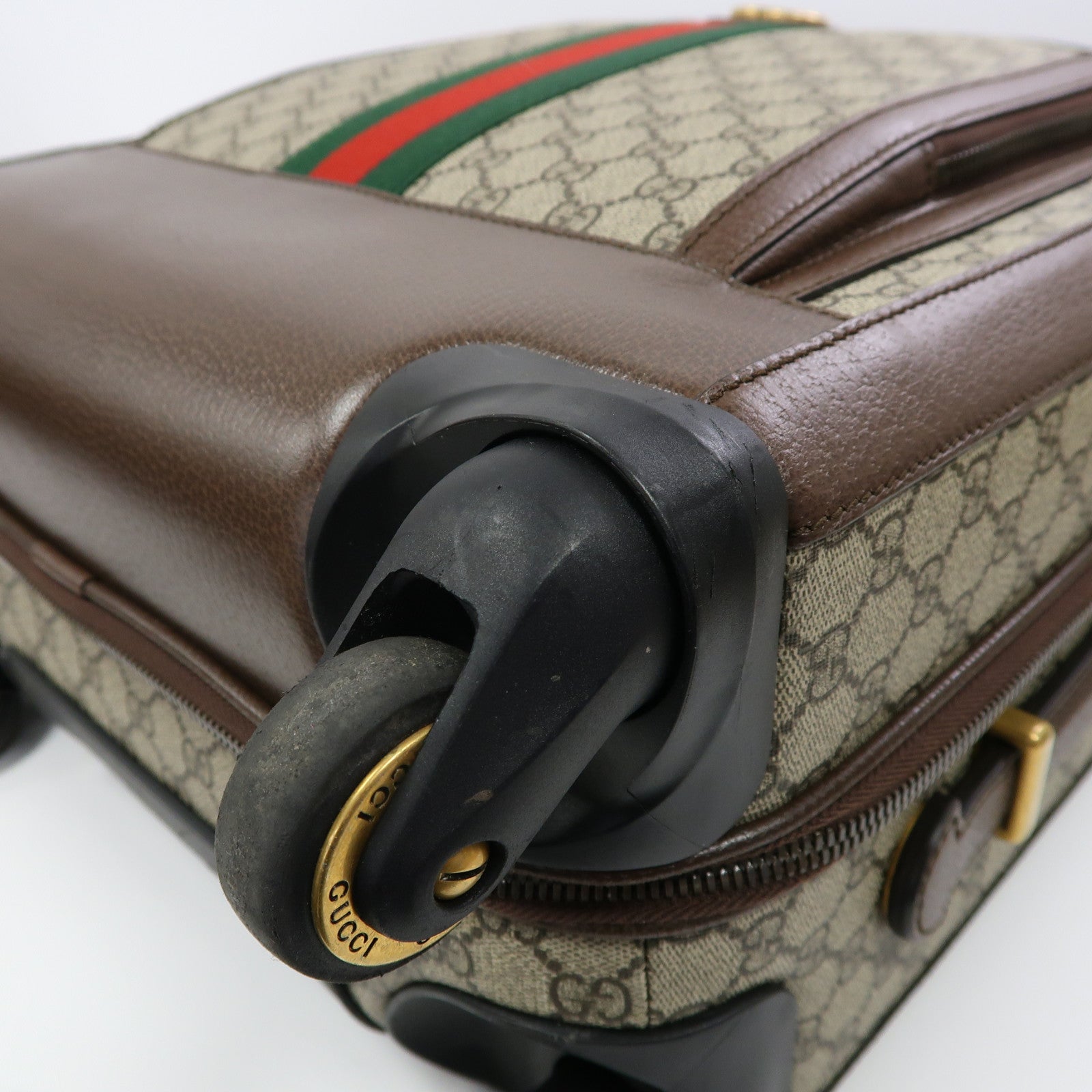 GUCCI 塗層帆布Savoy Suitcase金扣行李箱啡色