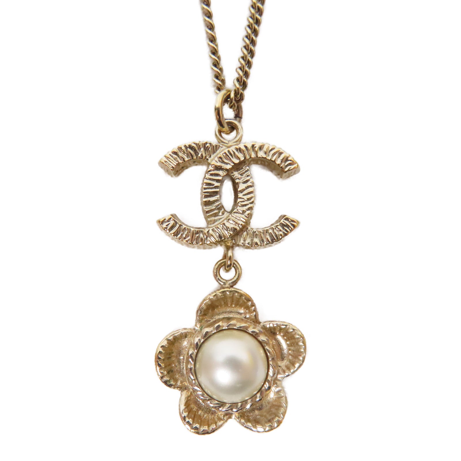 CHANEL 金屬/PVC Necklace項鍊金色
