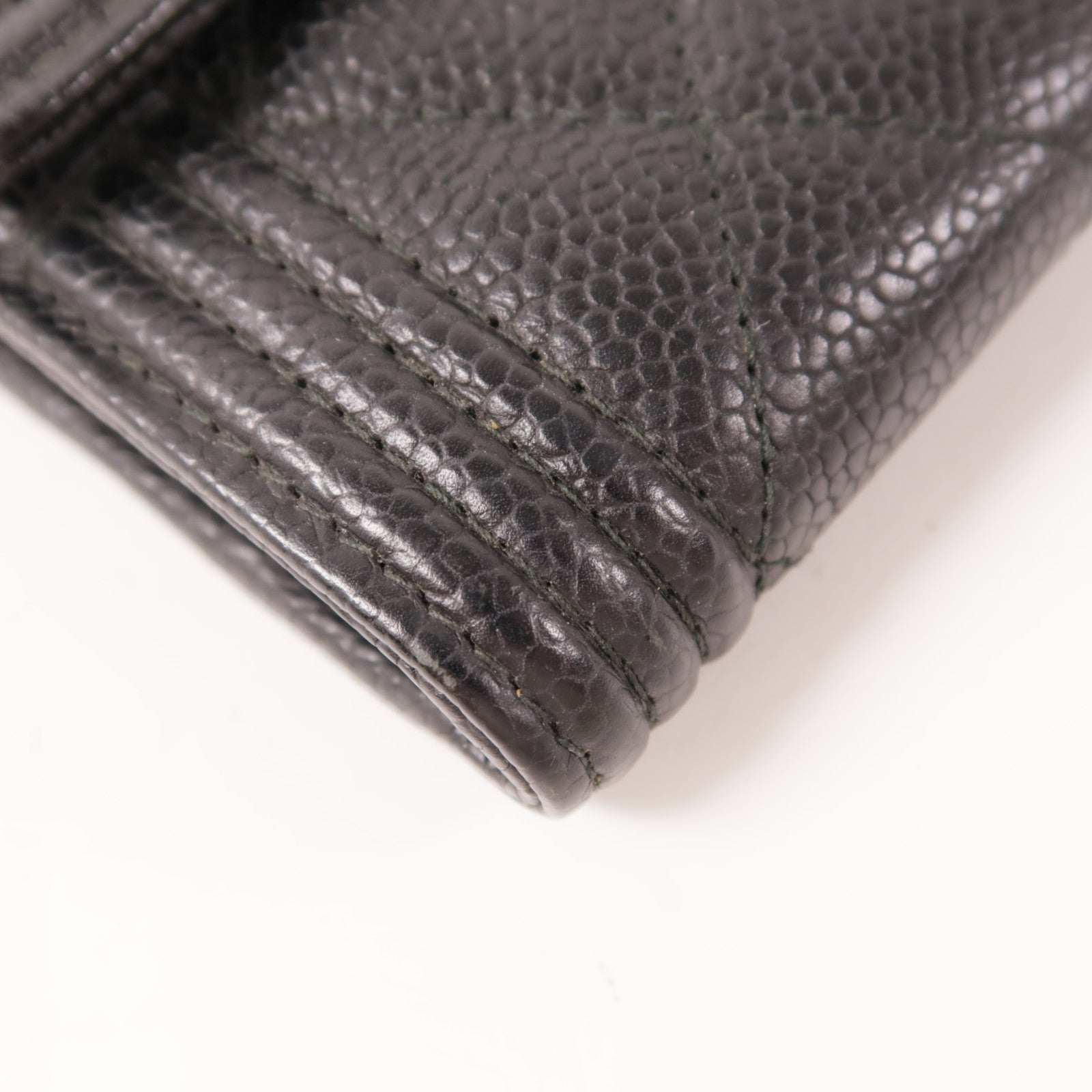 CHANEL 牛皮皮革Zipper Wallet金扣長錢包