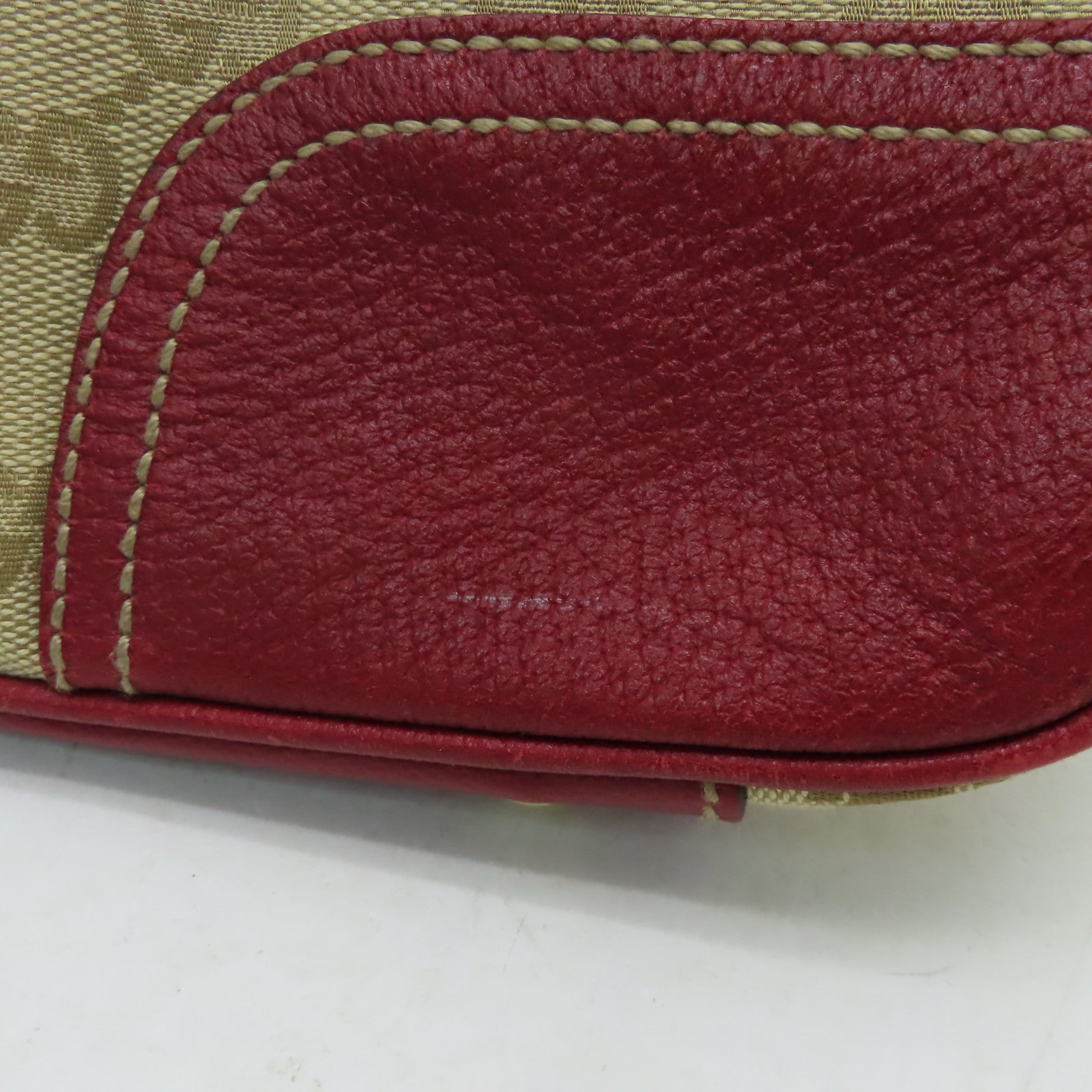 GUCCI 帆布Tote Bag金扣手挽袋紅色/啡色