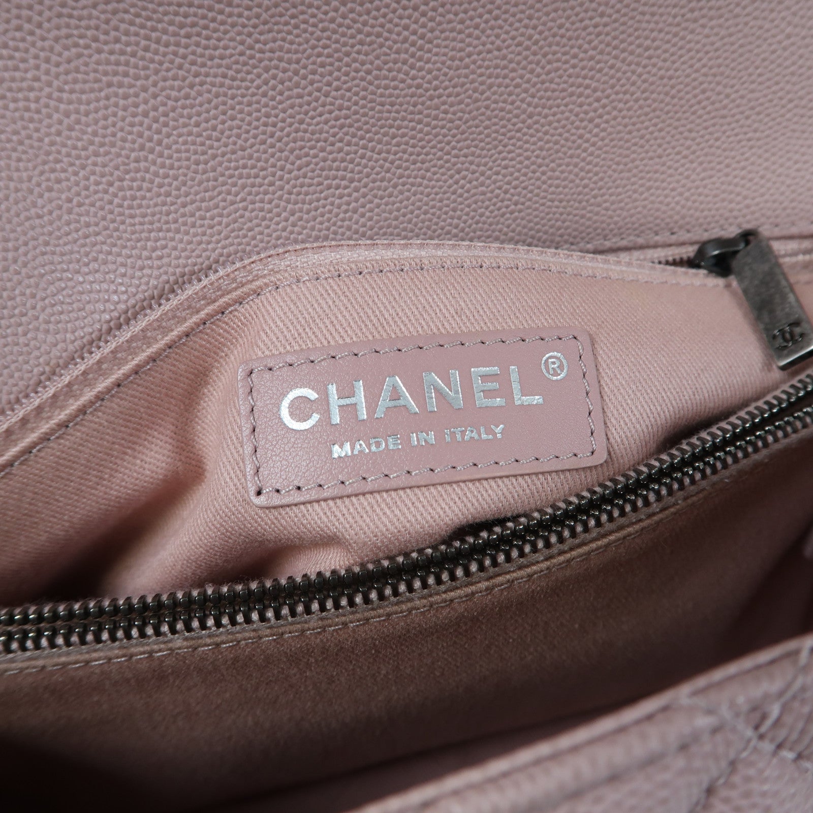 CHANEL 菱格Caviar皮革Coco Handle Chain Shoulder銀扣手挽鏈帶肩背兩用袋粉紅色
