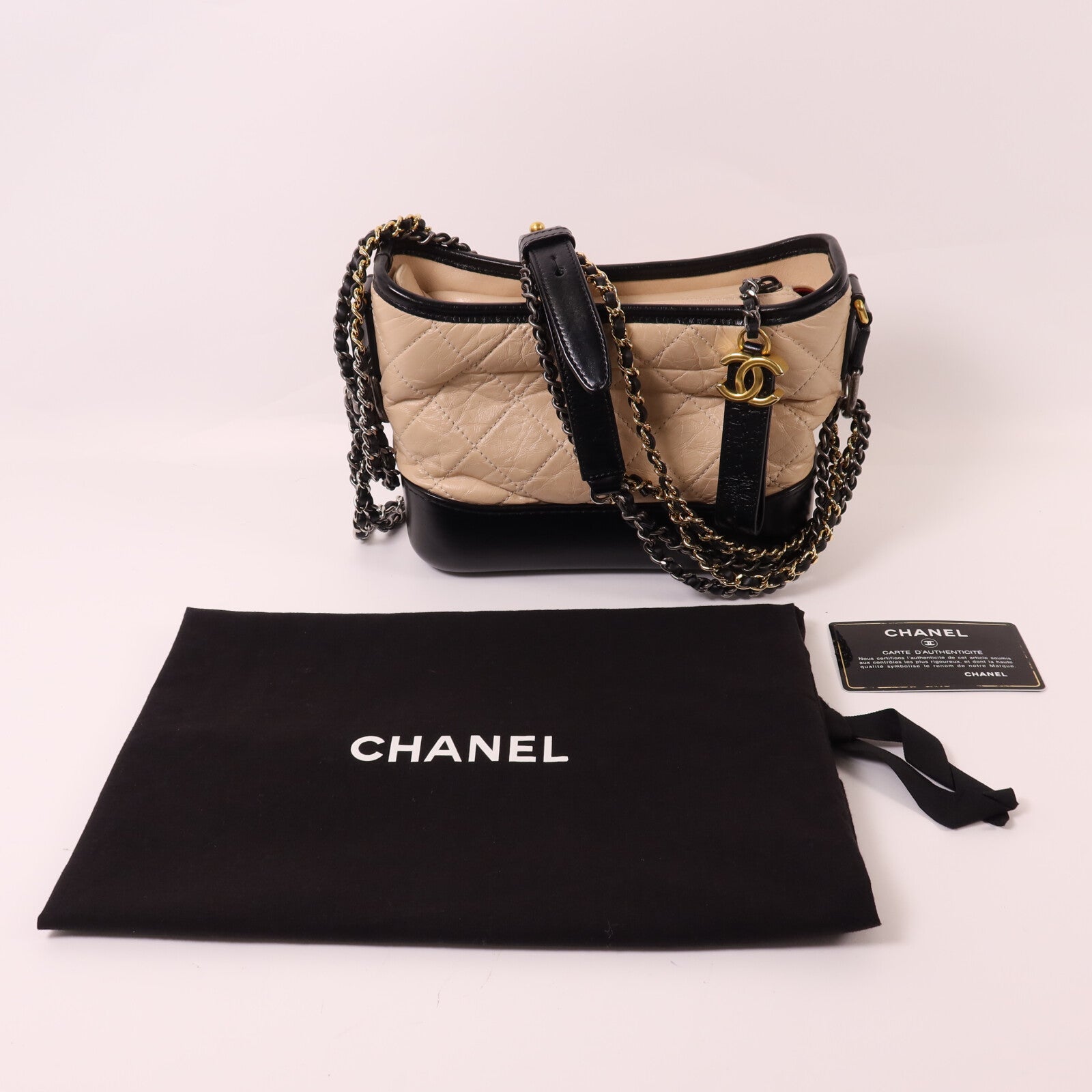 CHANEL 牛皮皮革Gabrielle鏈帶肩背袋