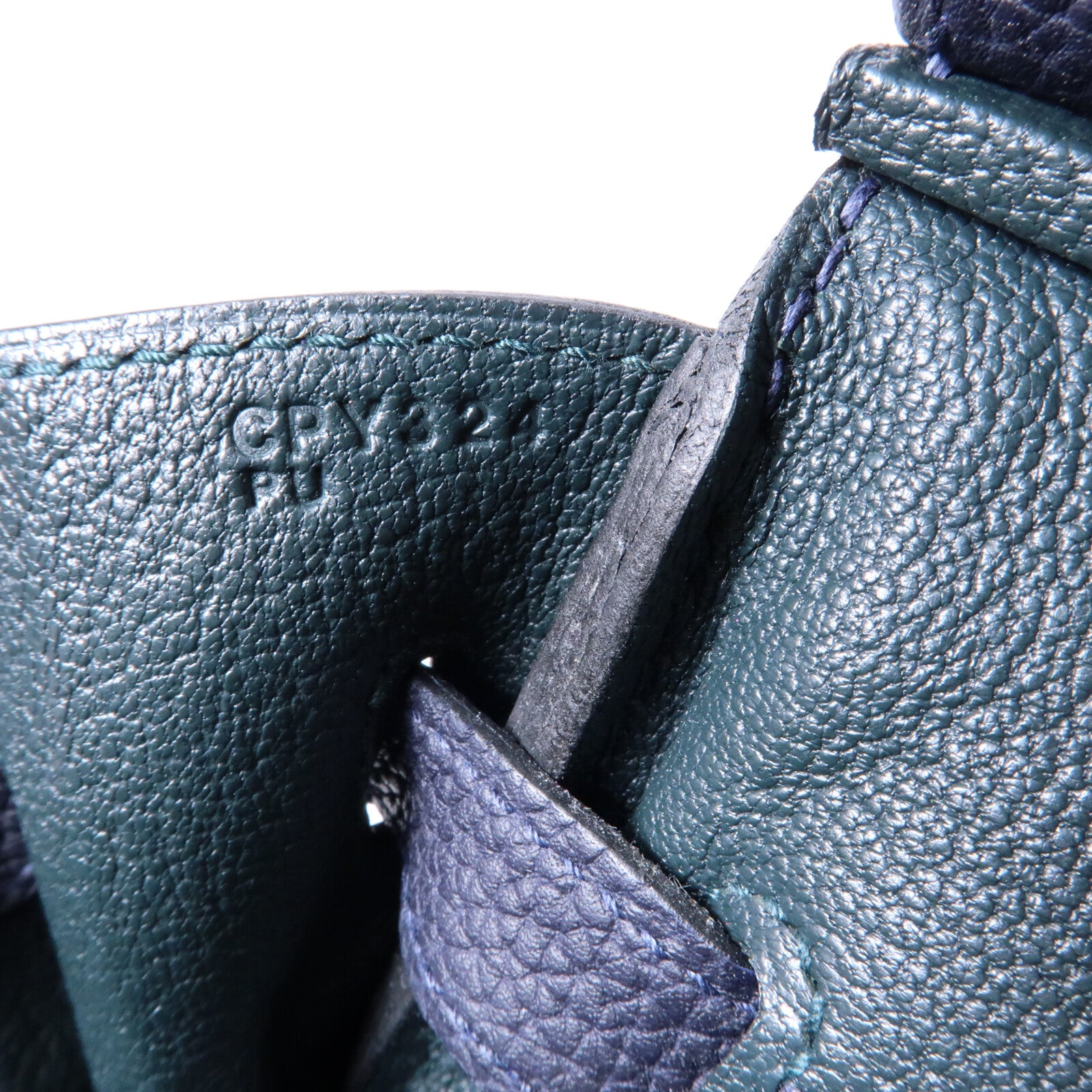 HERMES HERMES Togo皮革Birkin 30銀扣手挽袋Bleu ZelligeEtain