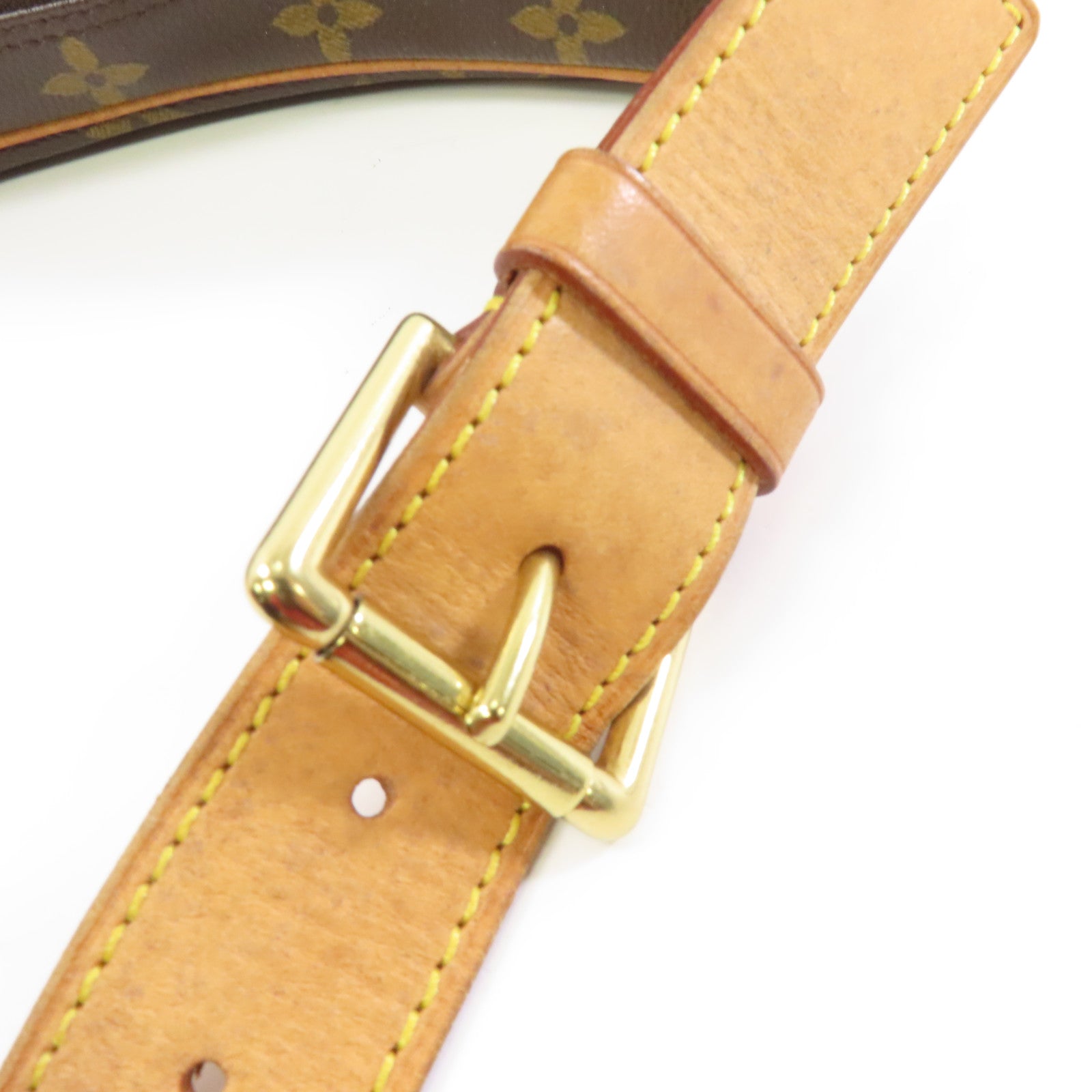 LOUIS VUITTON Monogram Croissant MM金扣肩背袋棕色