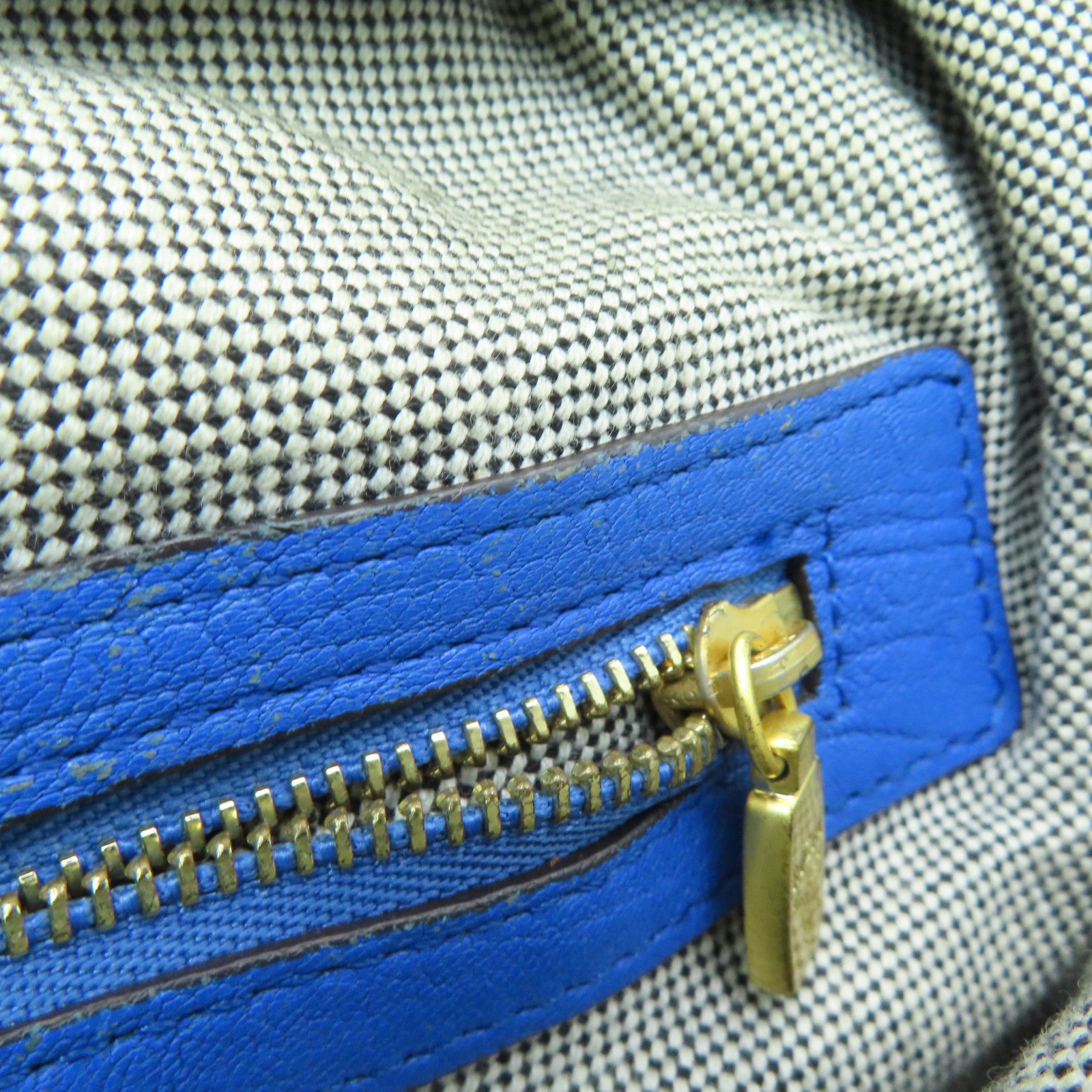 MCM Cowhide Leather 2way Shoulder Bag Gold Buckle Handle Shoulder Bag Blue