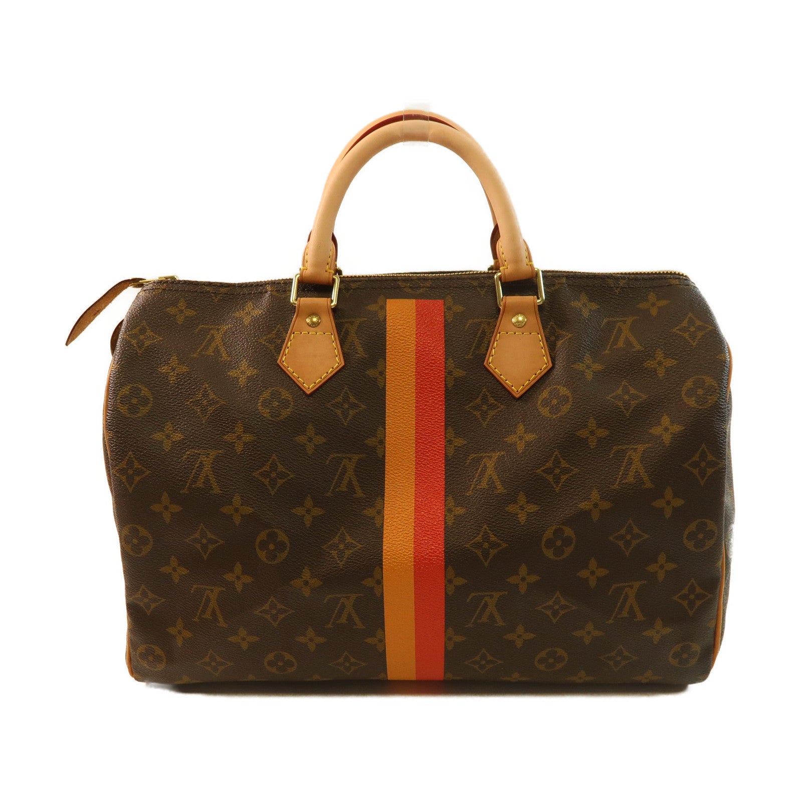LOUIS VUITTON Monogram Speedy 35金扣手挽袋啡色