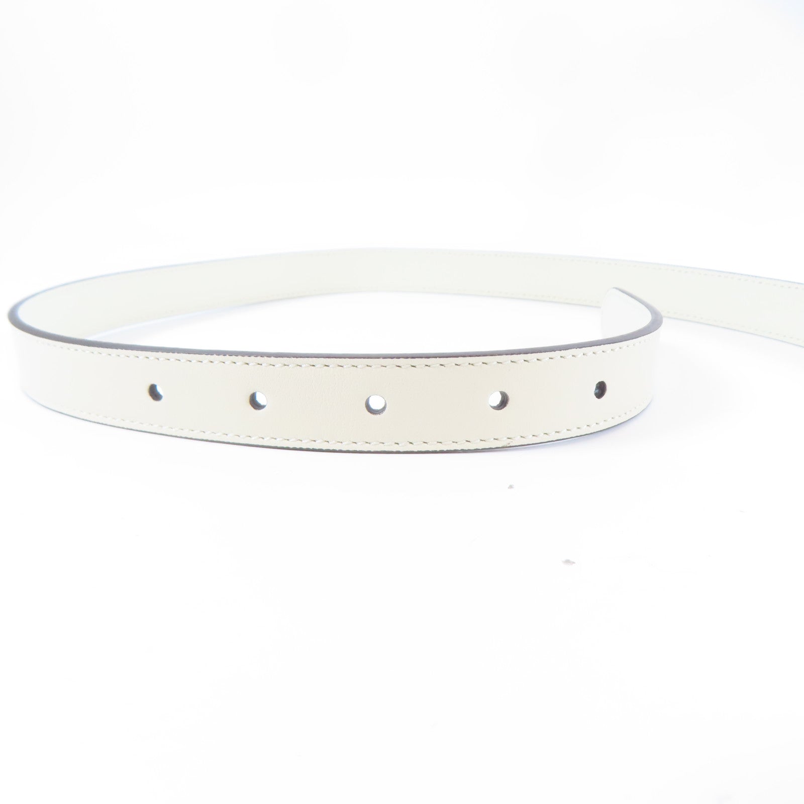 GUCCI 皮革Belt金扣皮帶白色