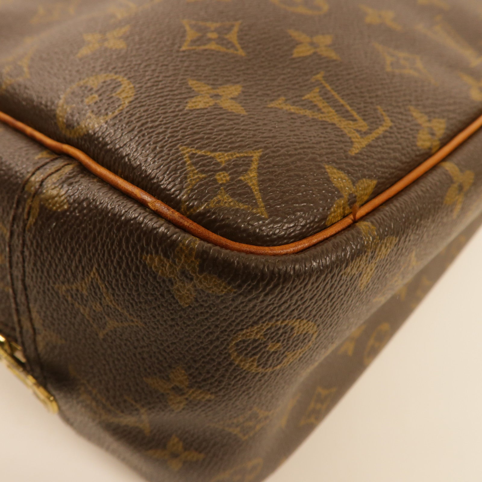 LOUIS VUITTON 【激減優惠】Monogram Deauville金扣手挽袋棕色