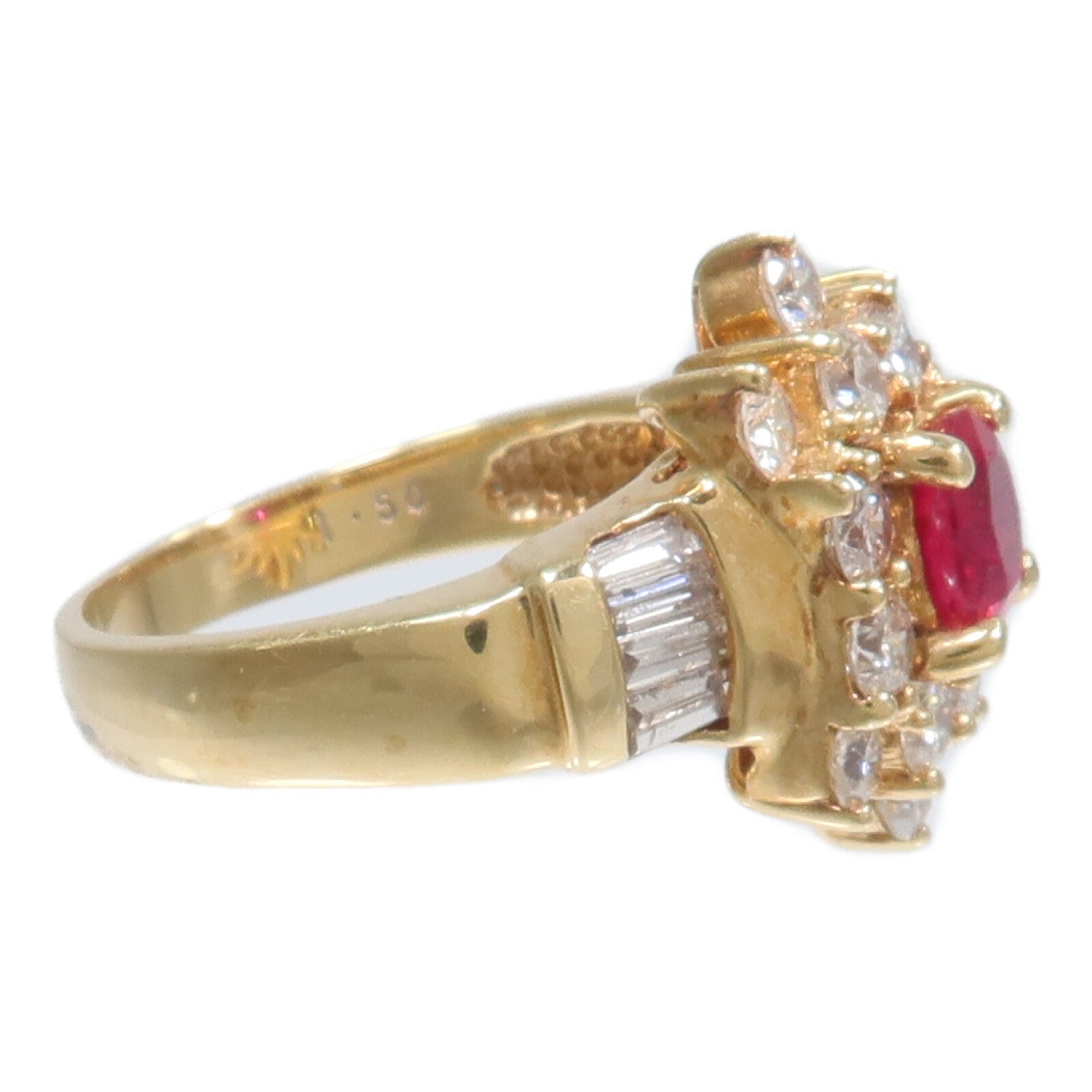 JEWELRY 18K黃金Ruby Diamond Ring紅寶石/鑽石戒指