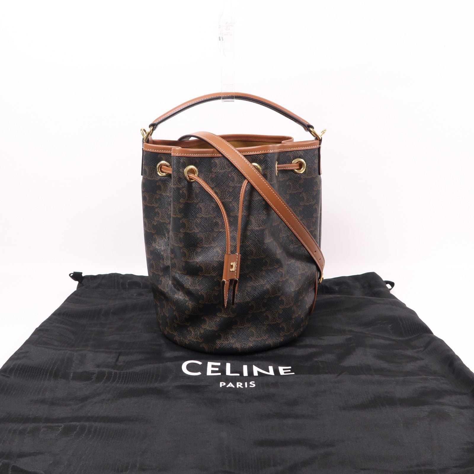 CELINE 塗層帆布Clara Bag金扣手挽肩背兩用袋