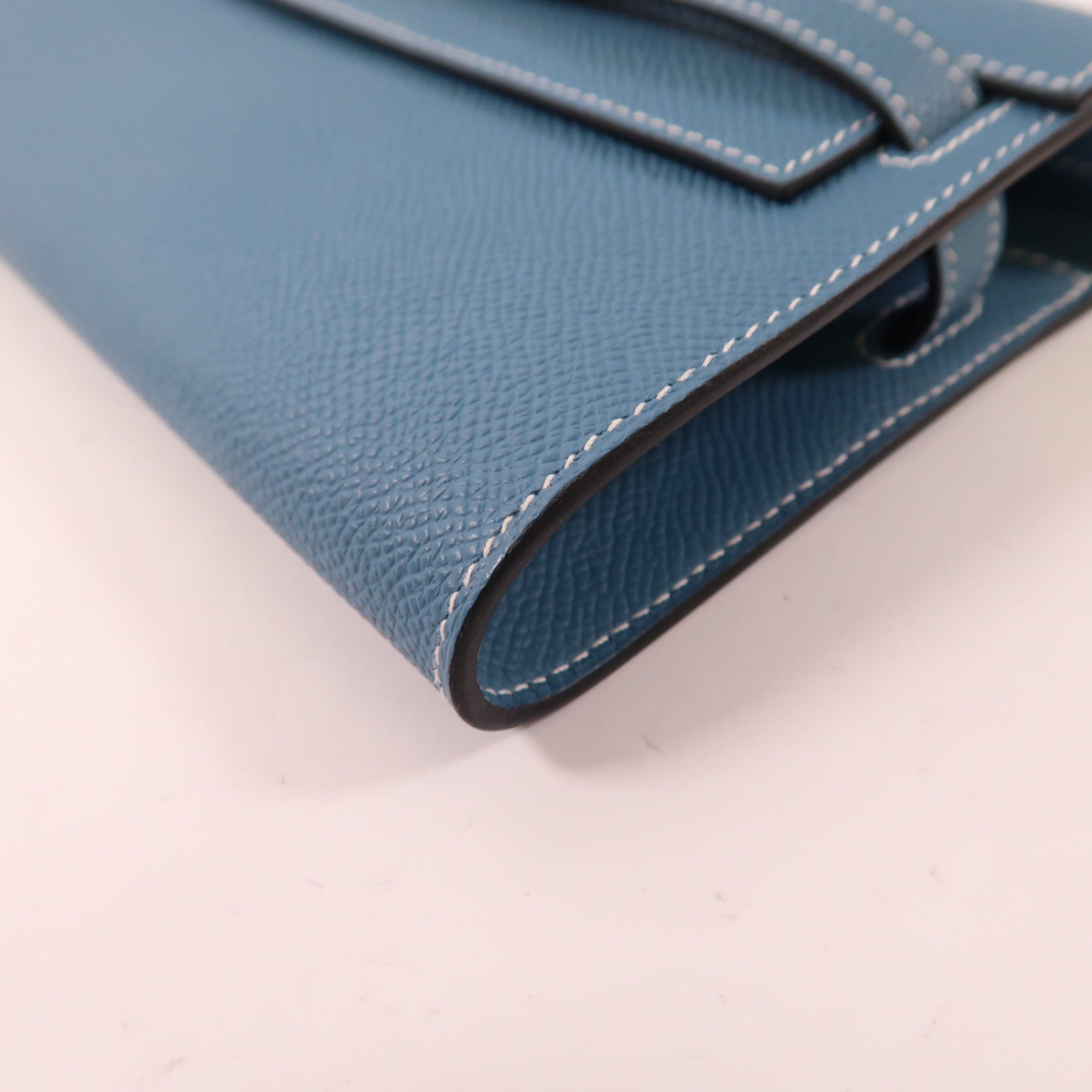 HERMES Epsom皮革Kelly To Go金扣肩背袋75 Bleu Jean/牛仔藍