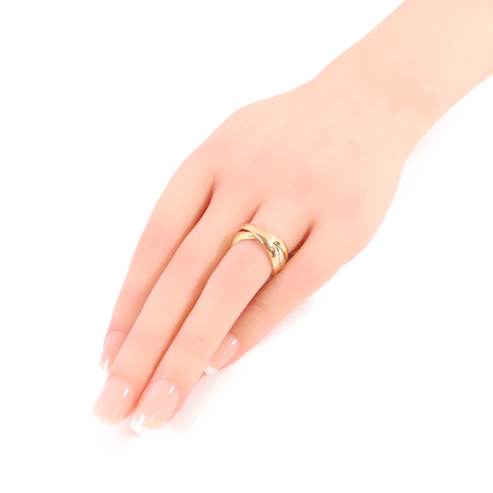 CARTIER 18K黃金/白金/玫瑰金Trinity Ring戒指US#6.25/Cartier#53