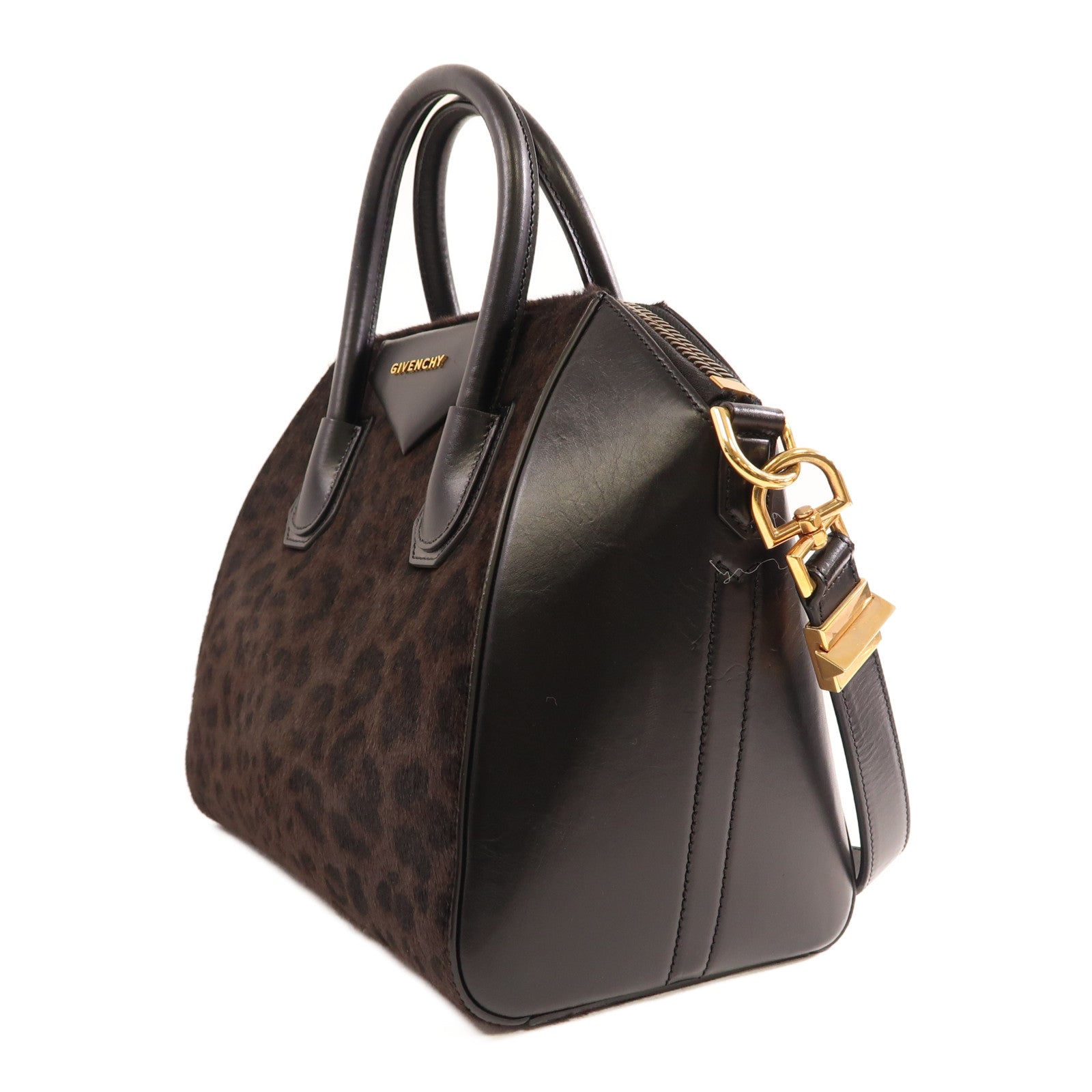 GIVENCHY 馬毛/皮革2 Way Shoulder金扣手挽肩背兩用袋