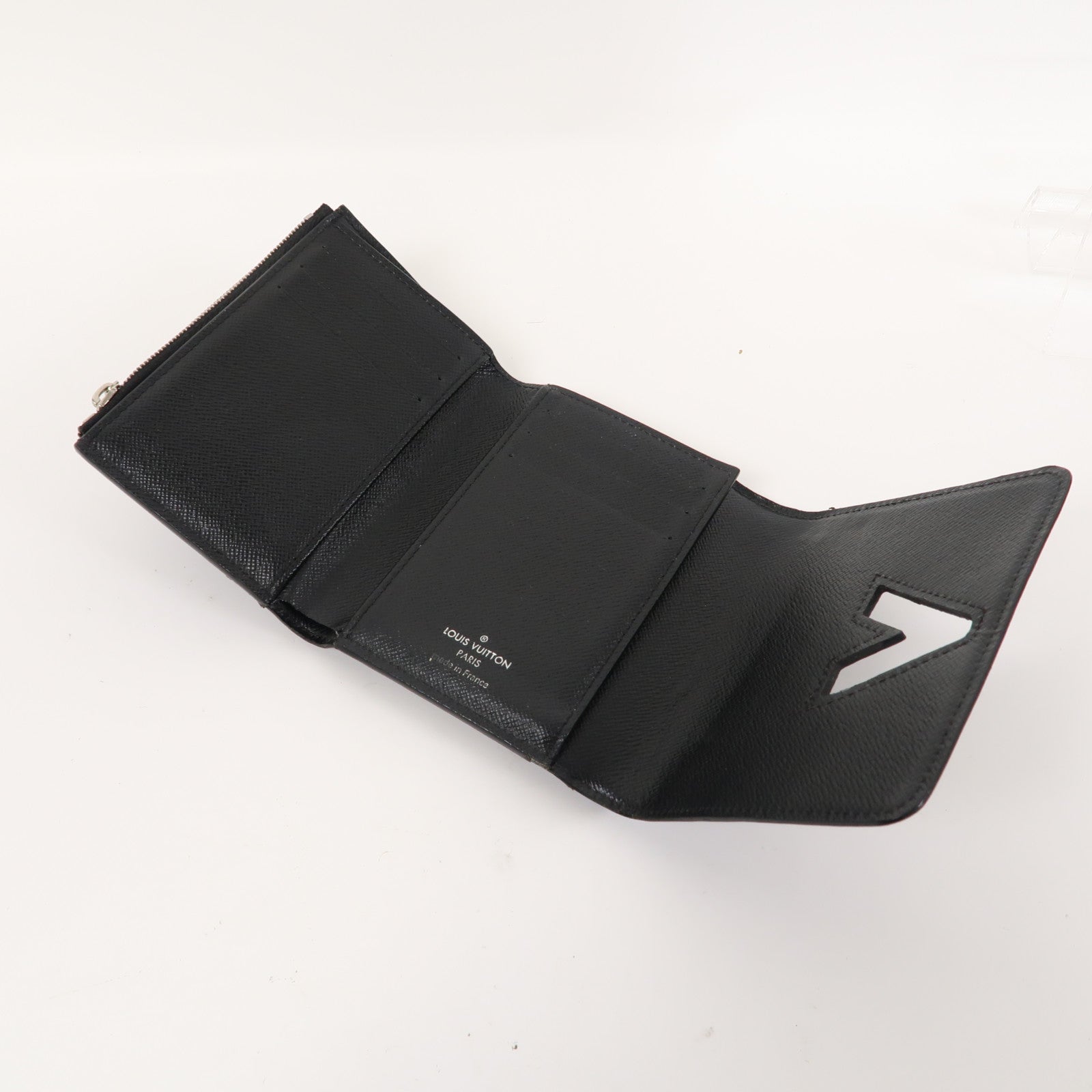 LOUIS VUITTON Epi Twist Compact Trifold Wallet銀扣錢包黑色