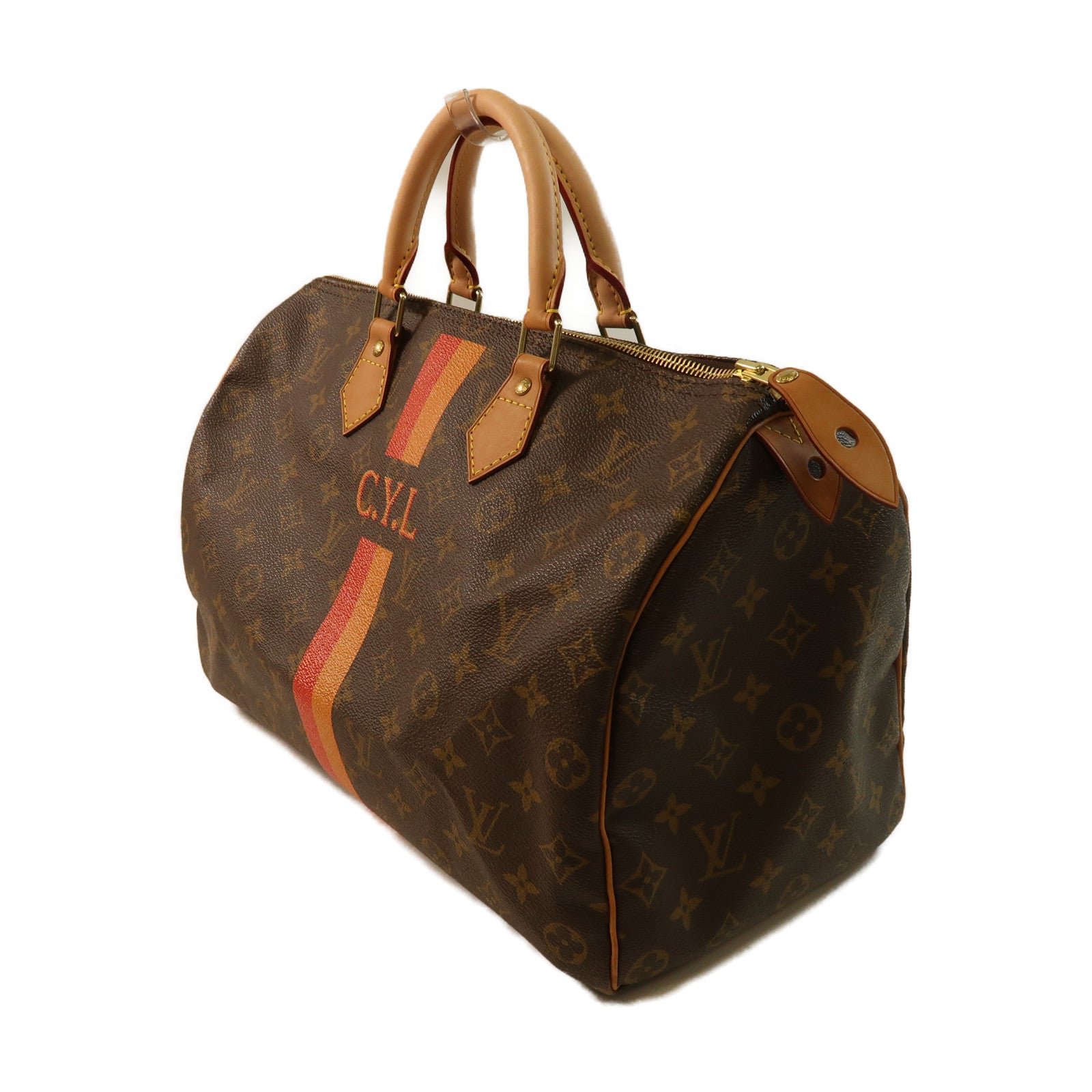 LOUIS VUITTON Monogram Speedy 35金扣手挽袋啡色
