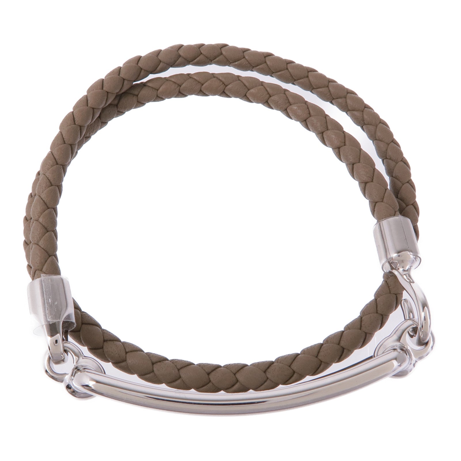 HERMES 皮革Roulis Double Tour銀扣手帶