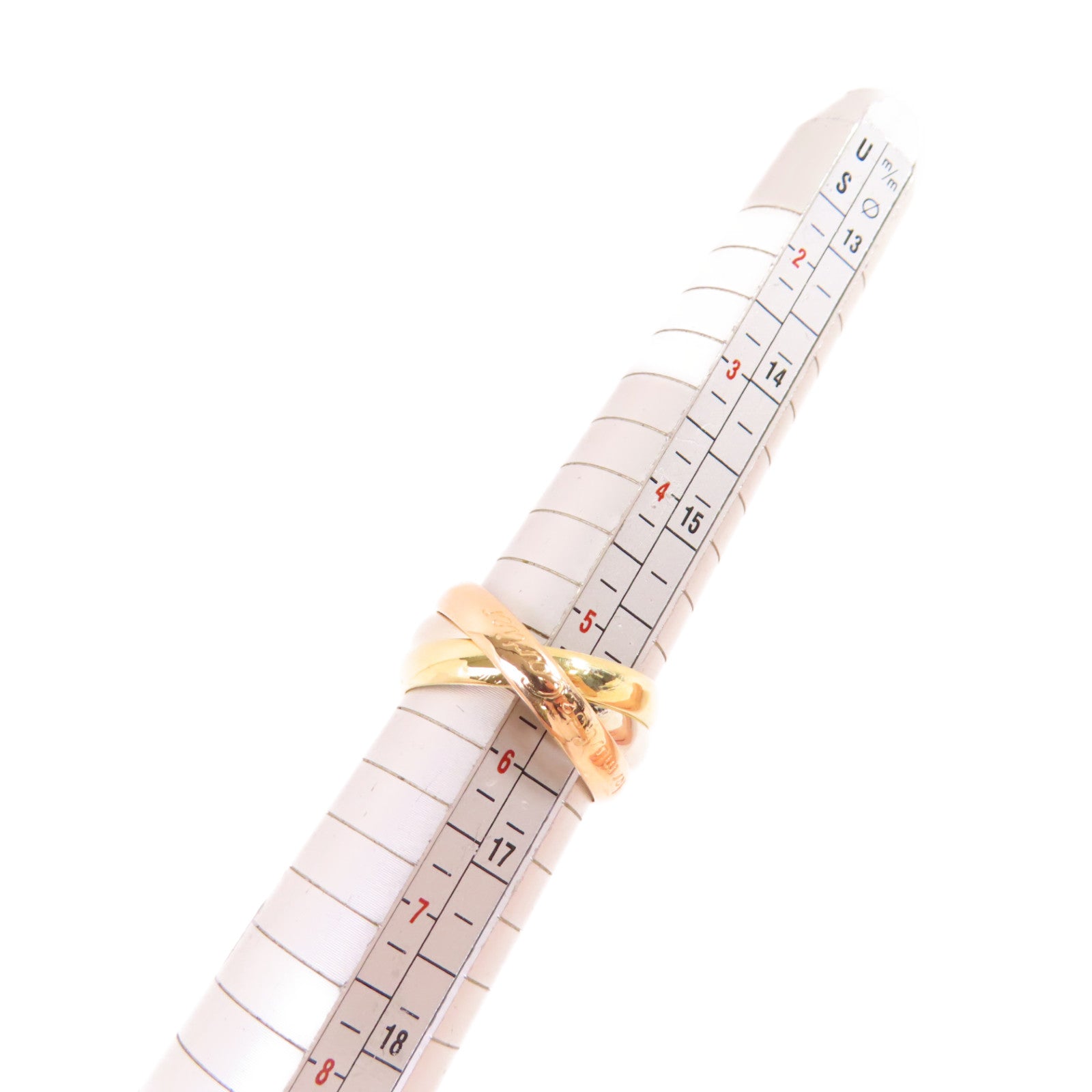 CARTIER 18K黃金/白金/玫瑰金Trinity Ring戒指US#6.25/Cartier#53