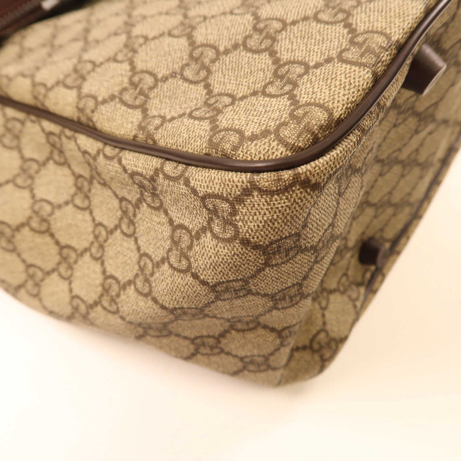 GUCCI 塗層帆布2 Way Shoulder手挽肩背兩用袋啡色