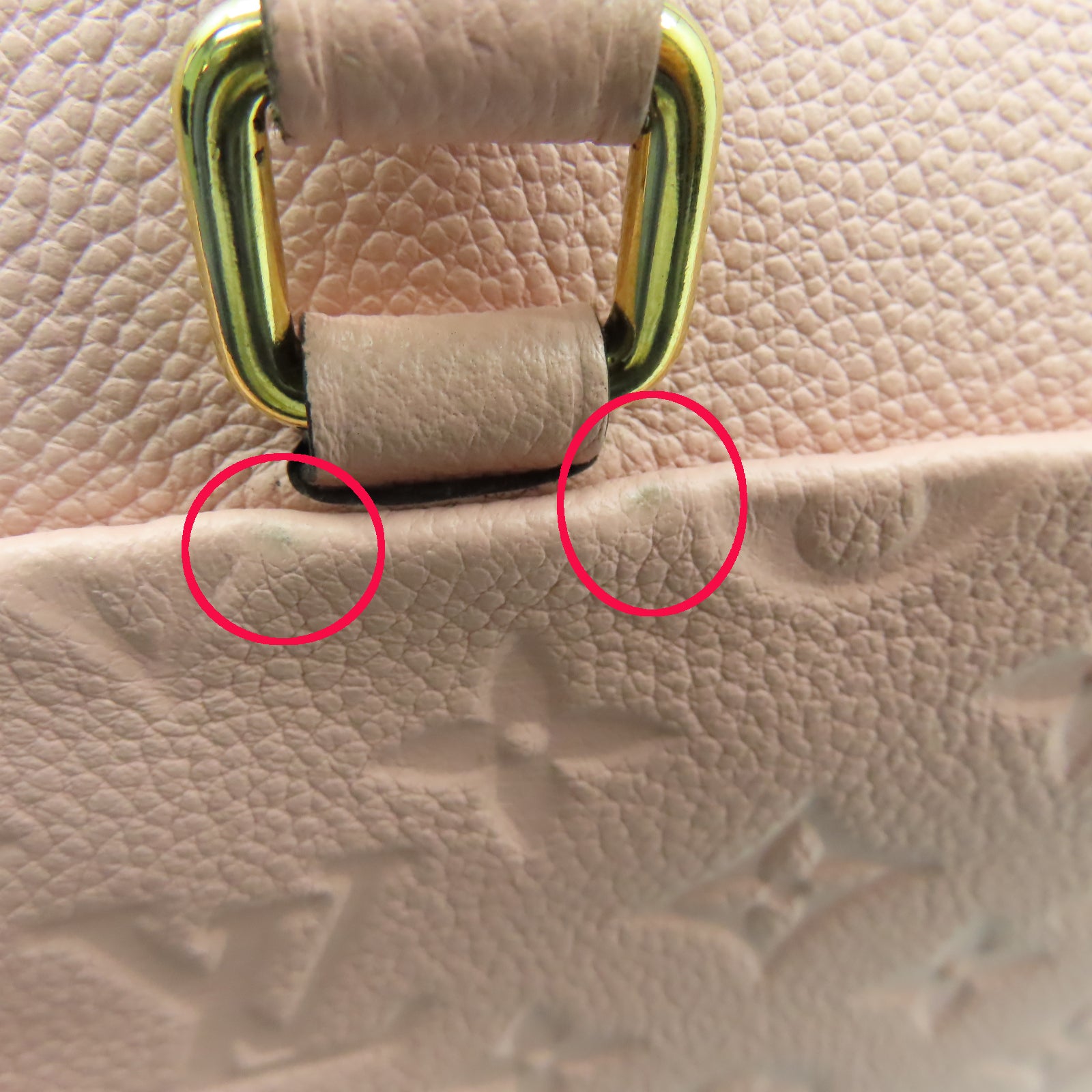LOUIS VUITTON Monogram Empreinte Speedy Bandouliere 25金扣手挽肩背兩用袋粉紅色