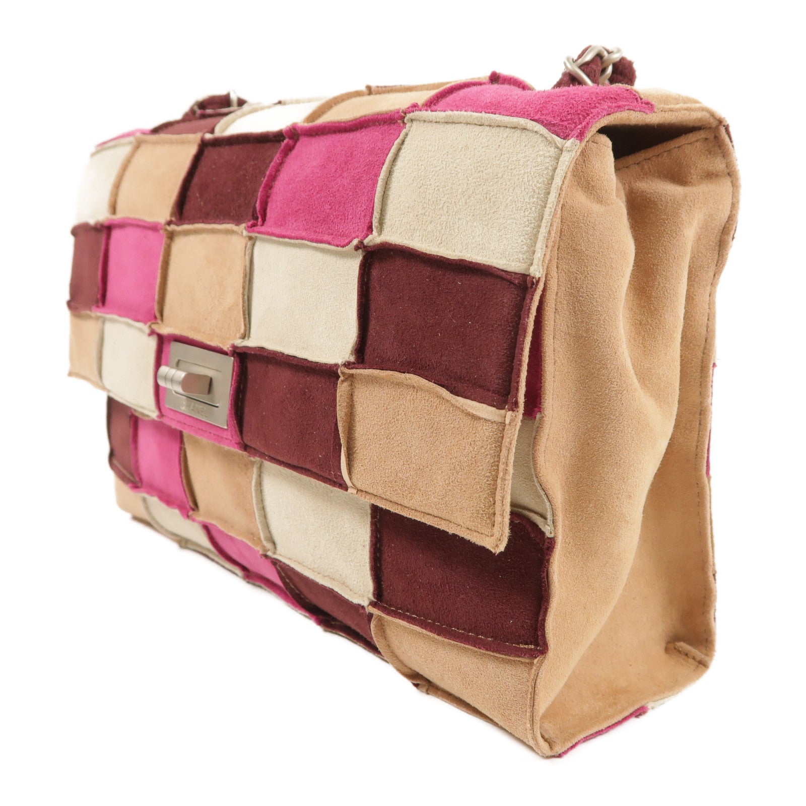 CHANEL CC SHW 2.55 Chain Shoulder Bag Suede Multicolor