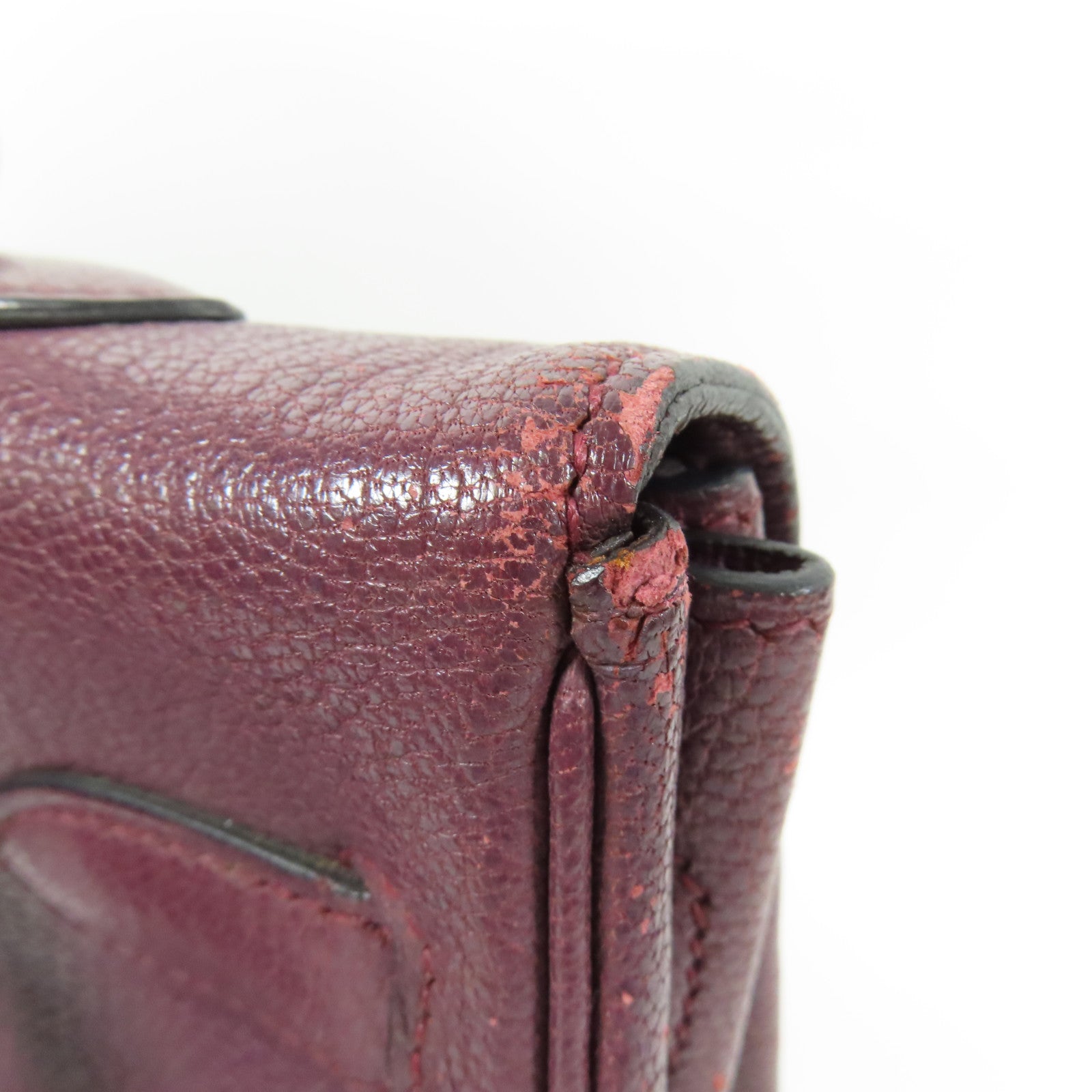 HERMES Togo皮革Kelly 35銀扣手挽肩背兩用袋Raisin