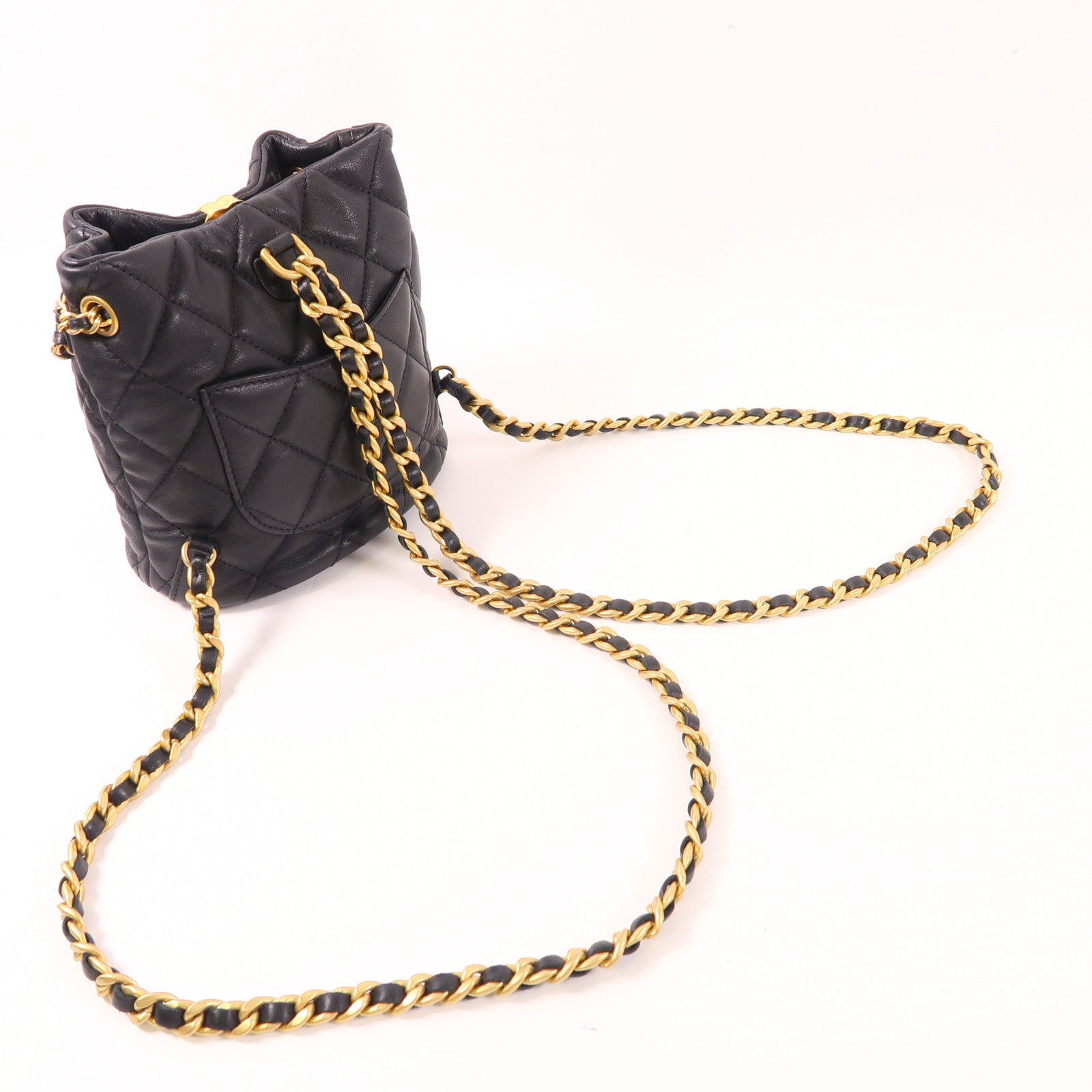 CHANEL 【激減優惠】牛皮皮革Mini Backpack金扣鏈帶背包