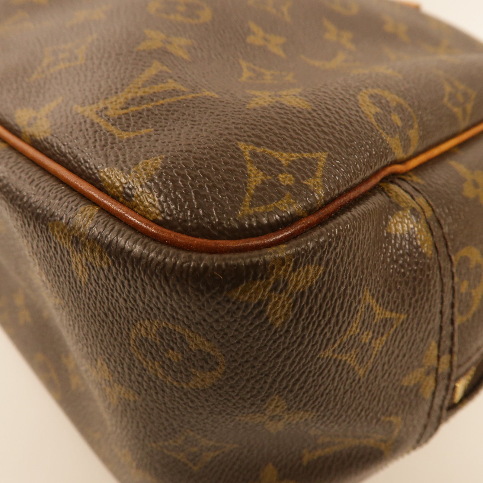 LOUIS VUITTON 【激減優惠】Monogram Deauville金扣手挽袋棕色