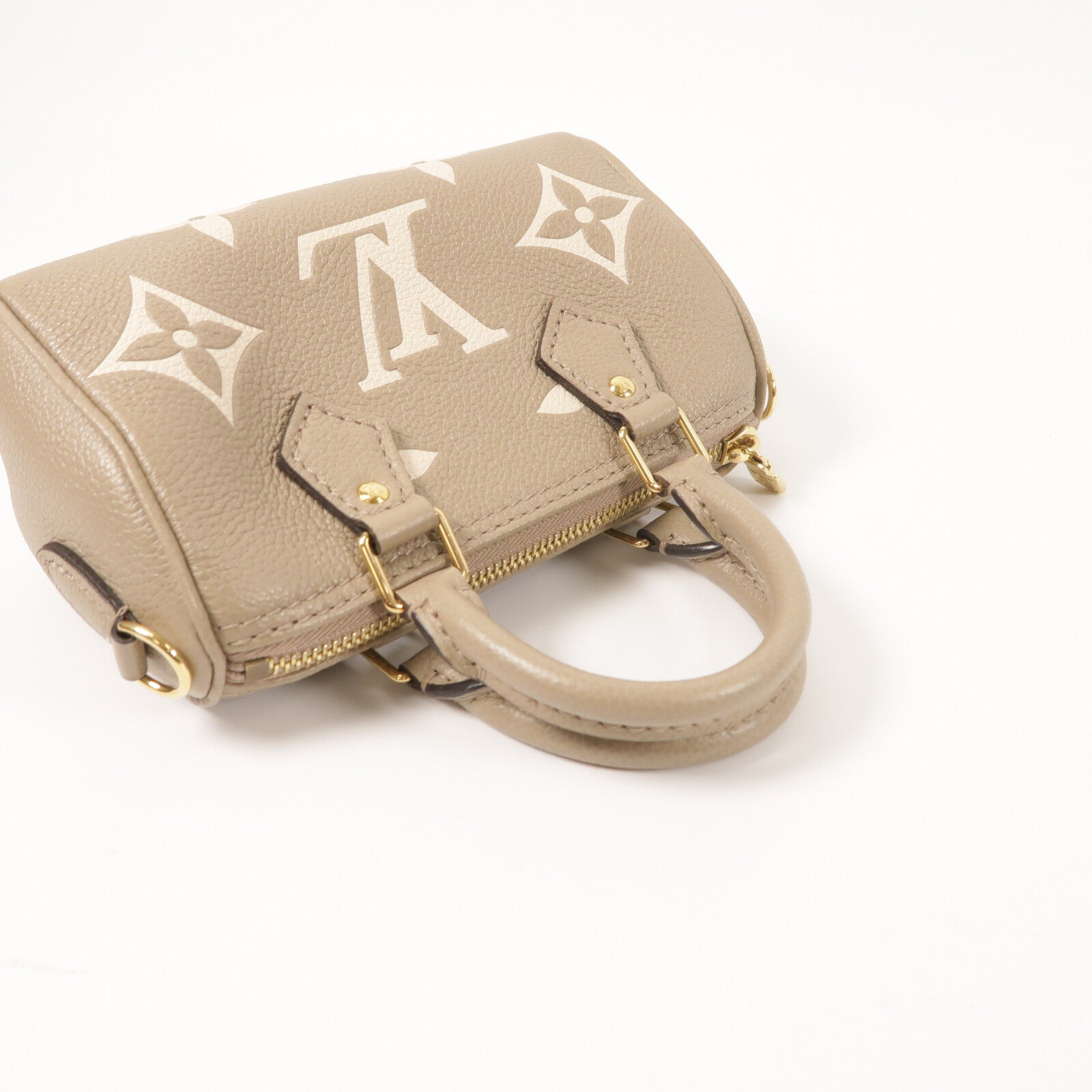 LOUIS VUITTON Monogram Empreinte Nano Speedy金扣手挽肩背兩用袋